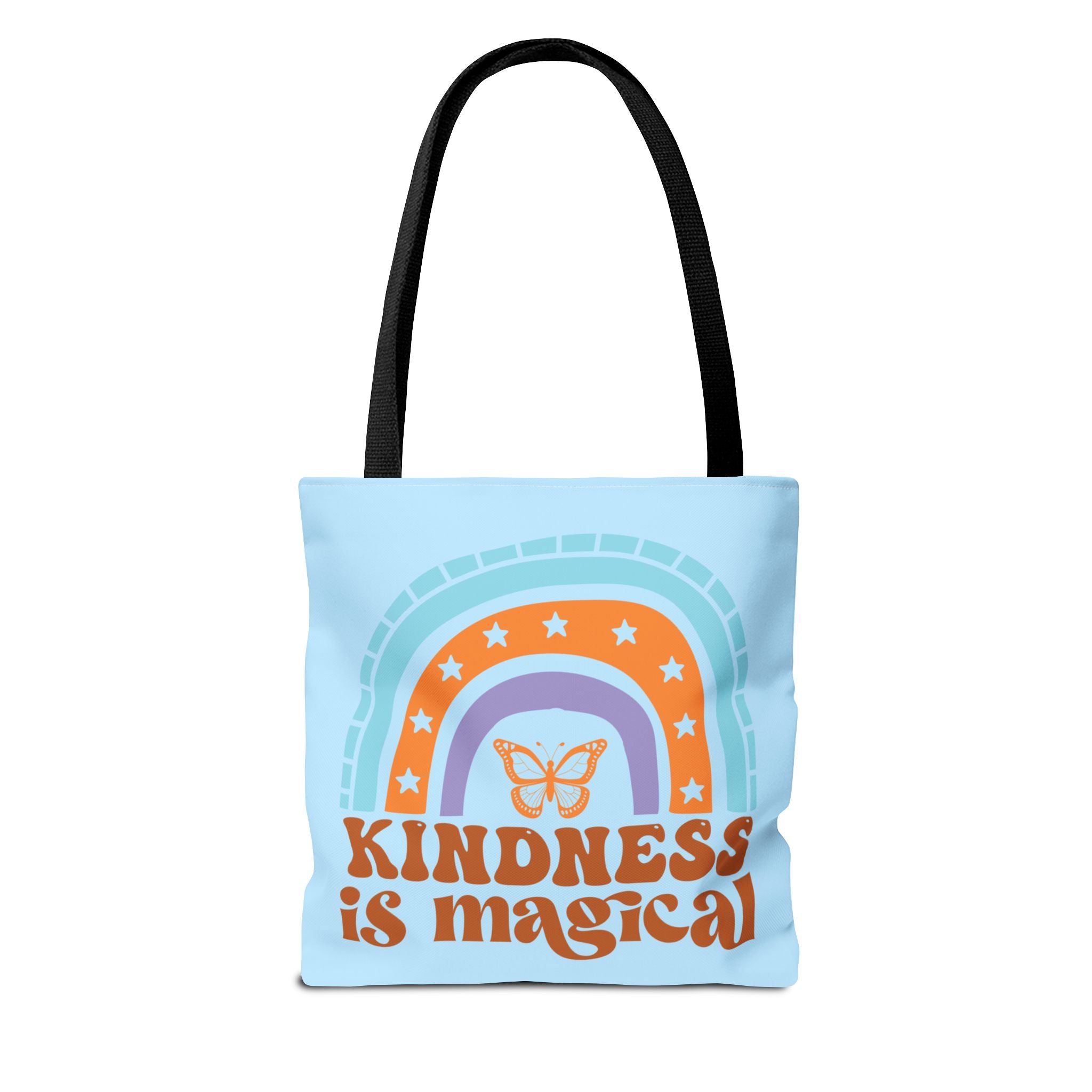 🌸 60s “Do All Things With Kindness” Retro Tote Bag – Baby Blue