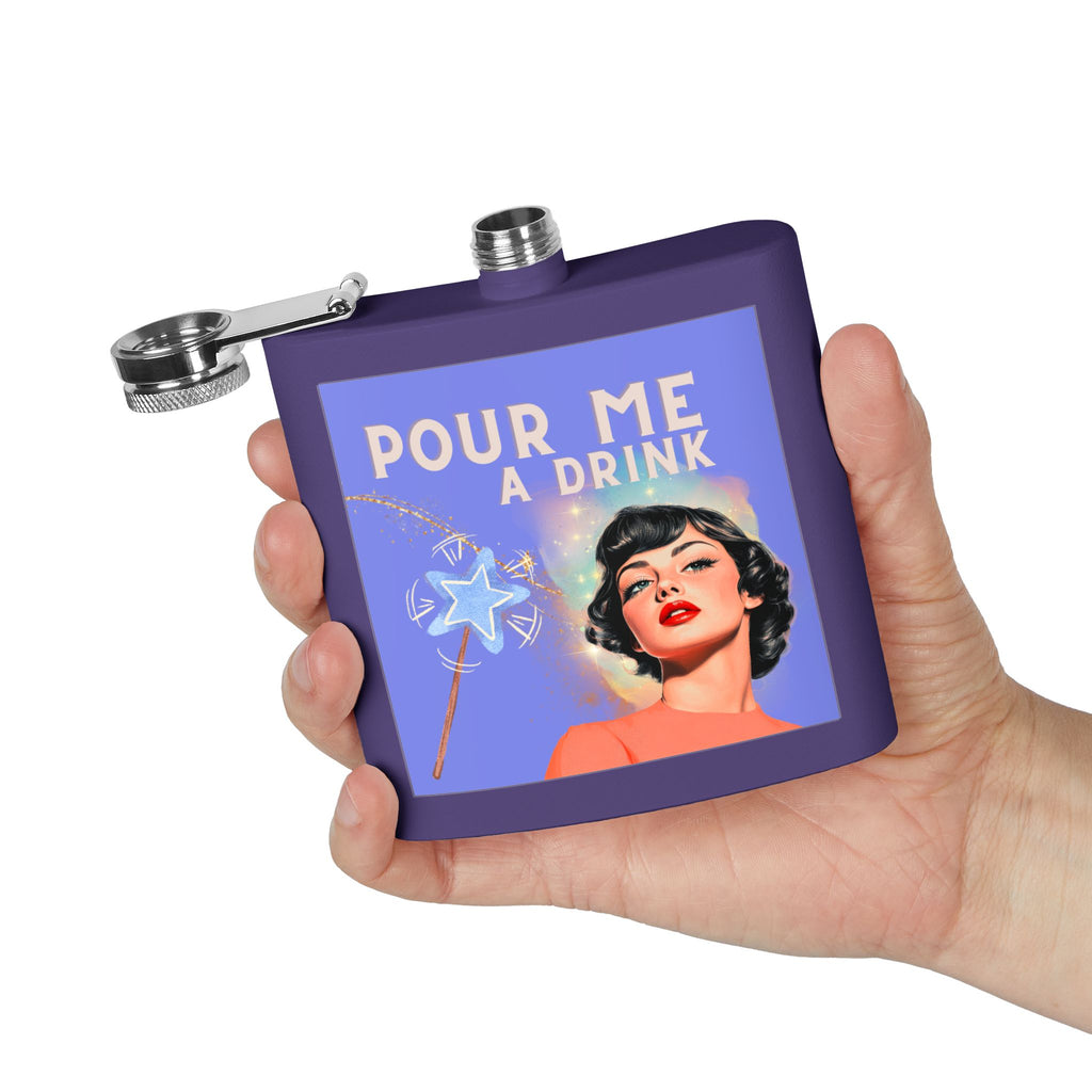 Pour Me a Drink – Retro Woman Magical Wand Flask