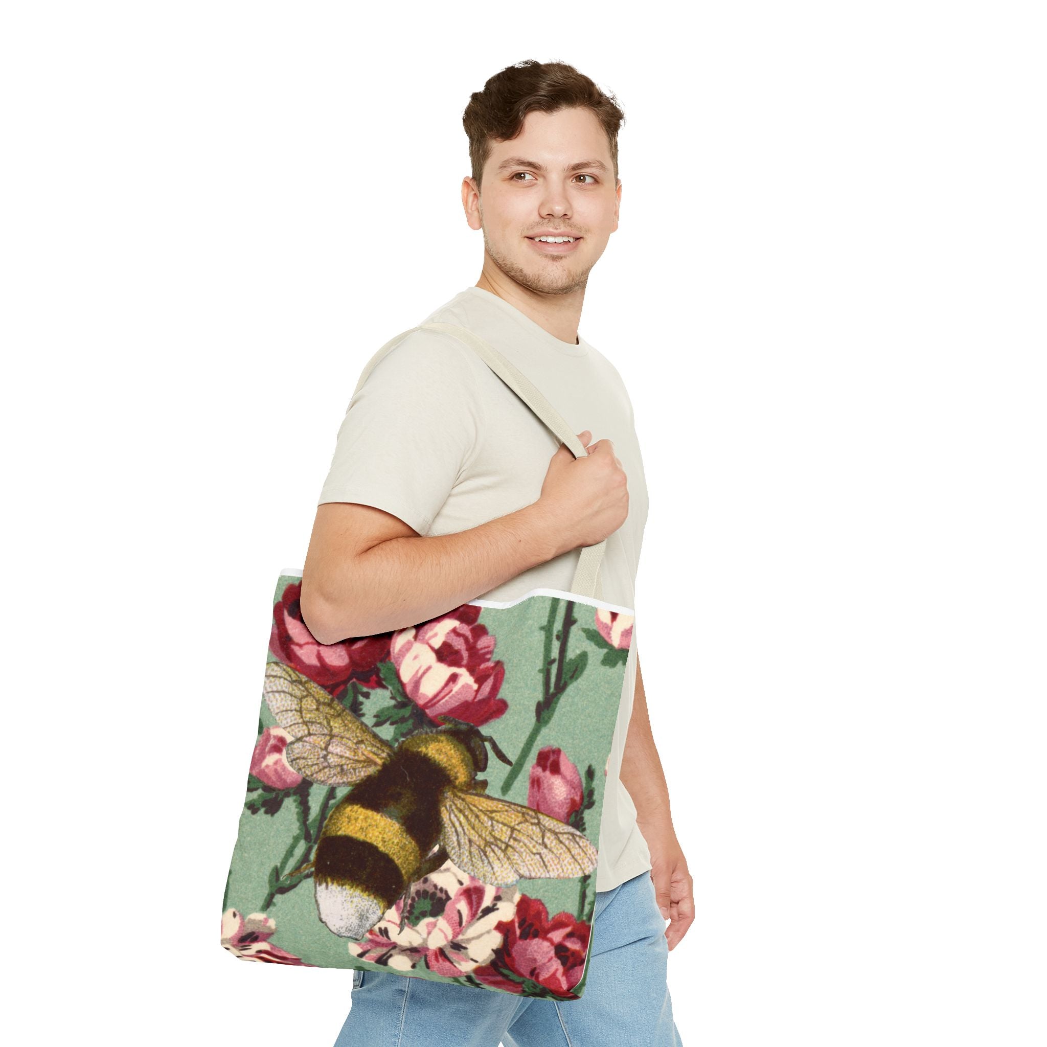 🐝🌼 60s Bumble Bee Floral Tote Bag 🌸✨