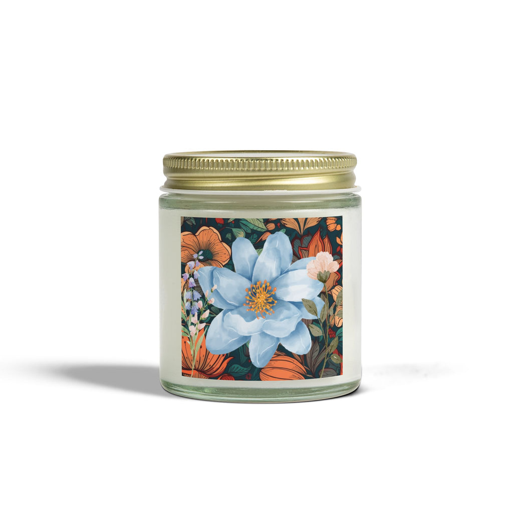 Blue Green Florals Candle 💙🌿🕯️
