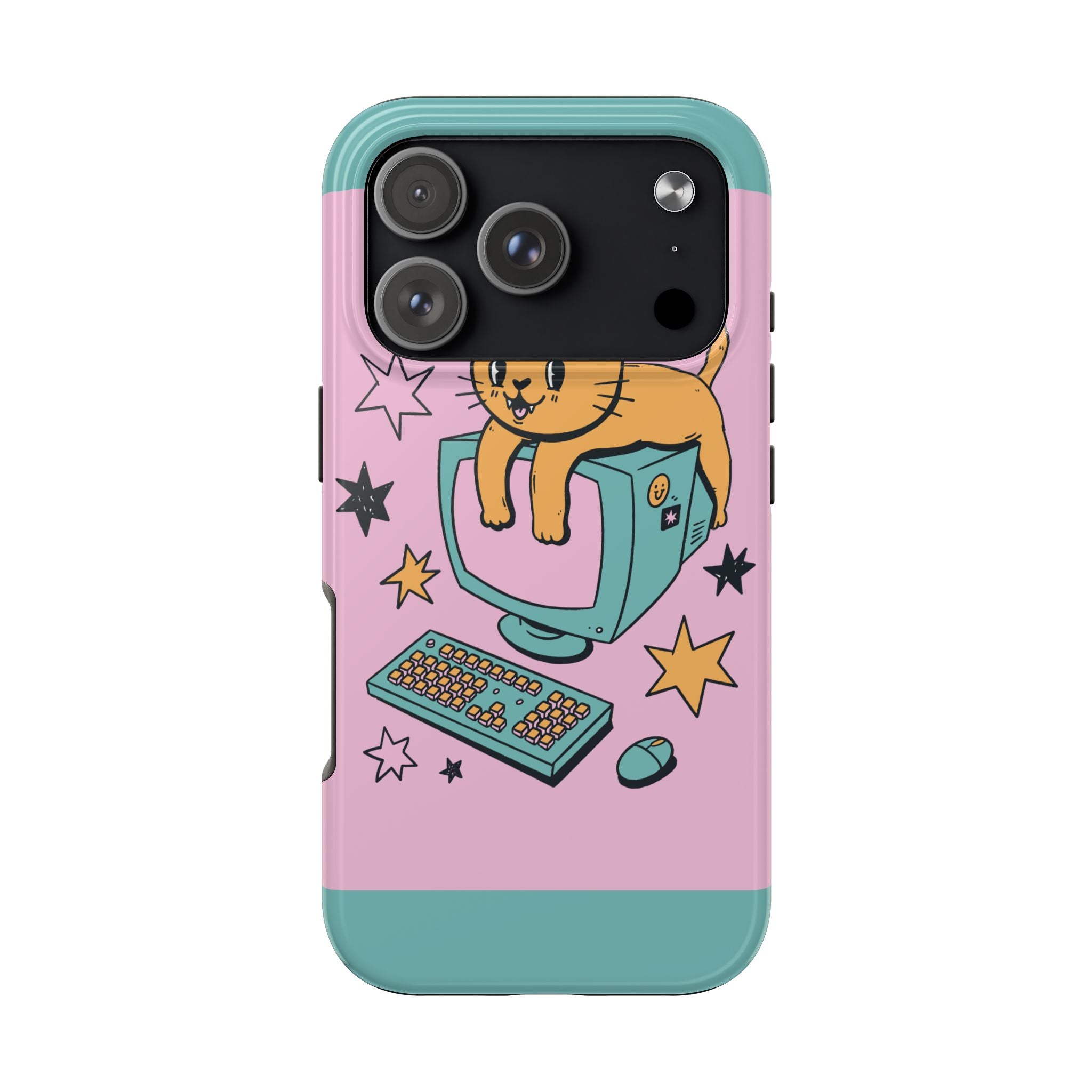 90s Cat and Computer Phone Case 🐱💾