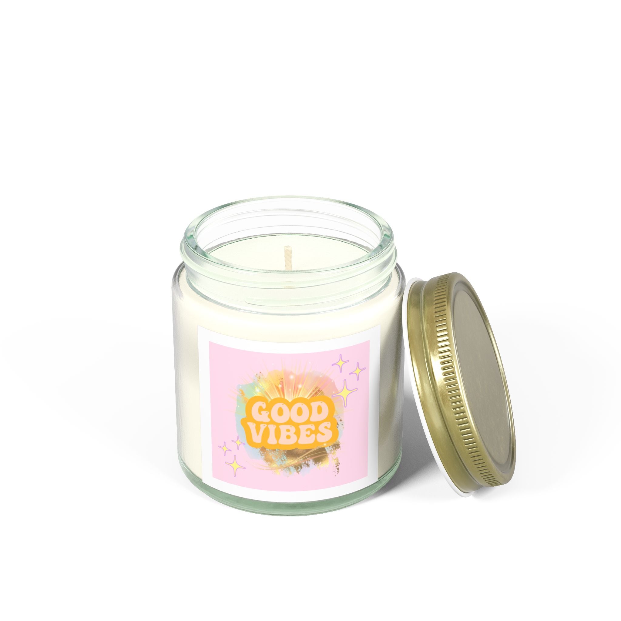 60s–70s Good Vibes Candle ☮️🕯️