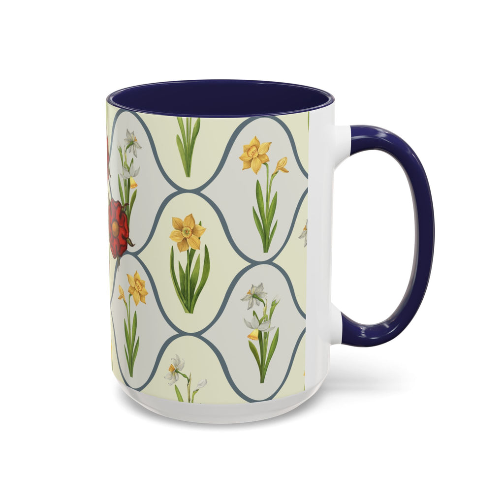 50s Floral Accent Coffee Mug