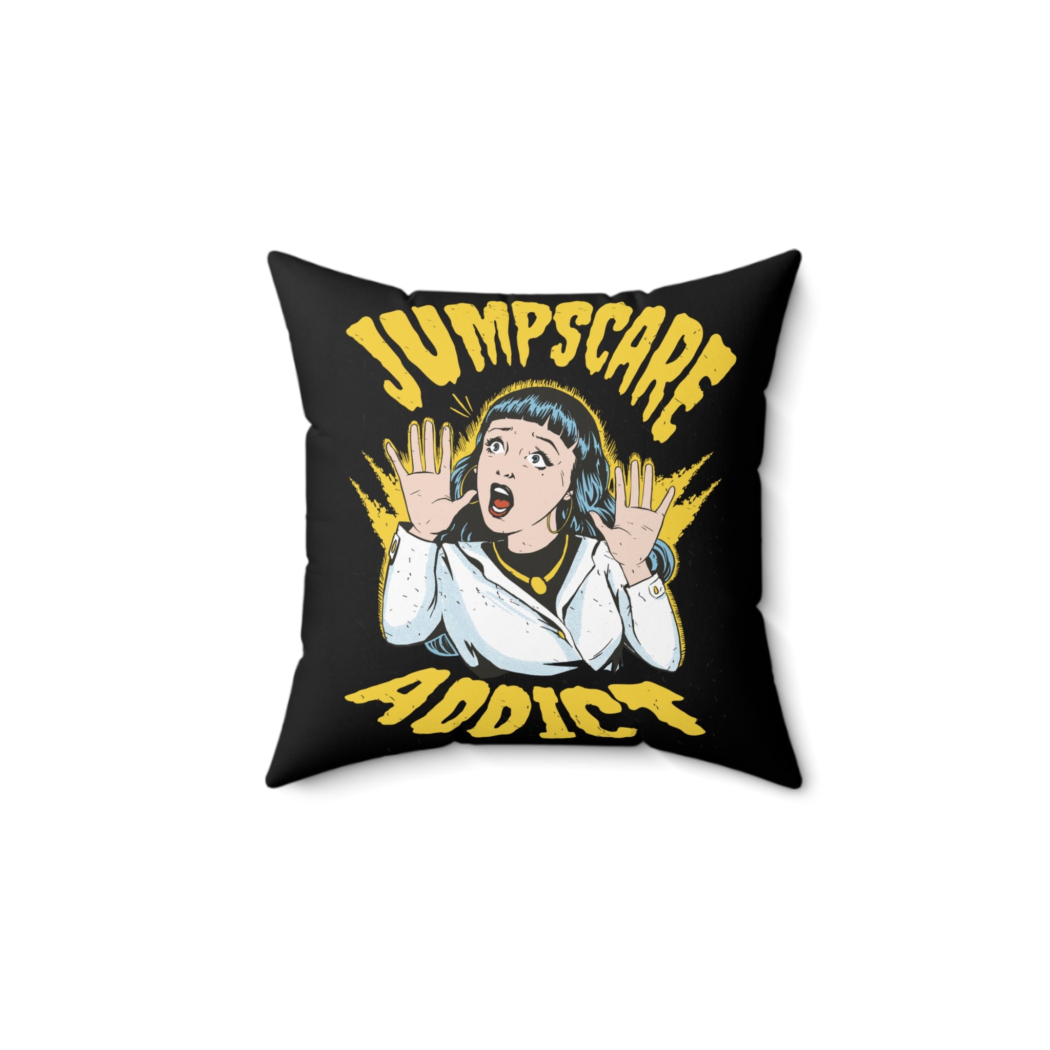 Jumpscare Addict 80s Nostalgia Pillow
