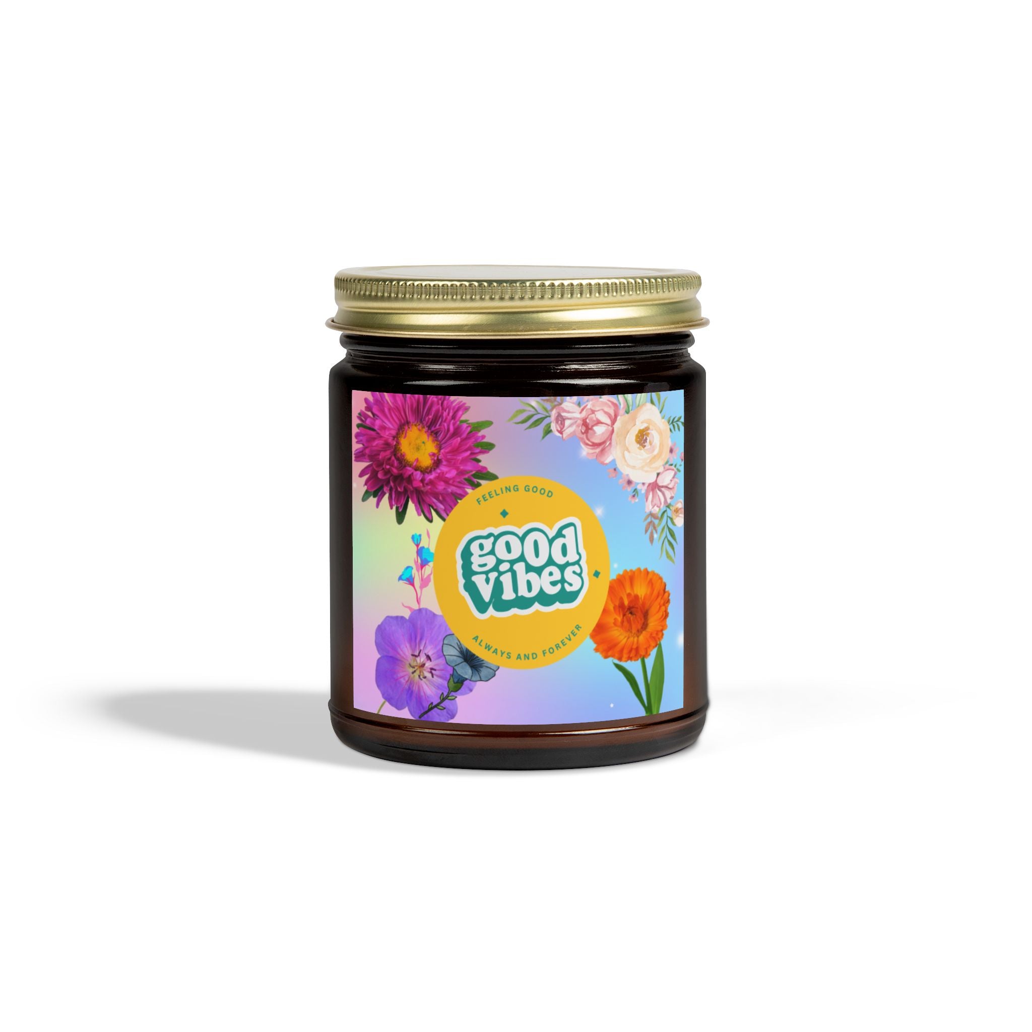 🌸 Good Vibes Floral Candle