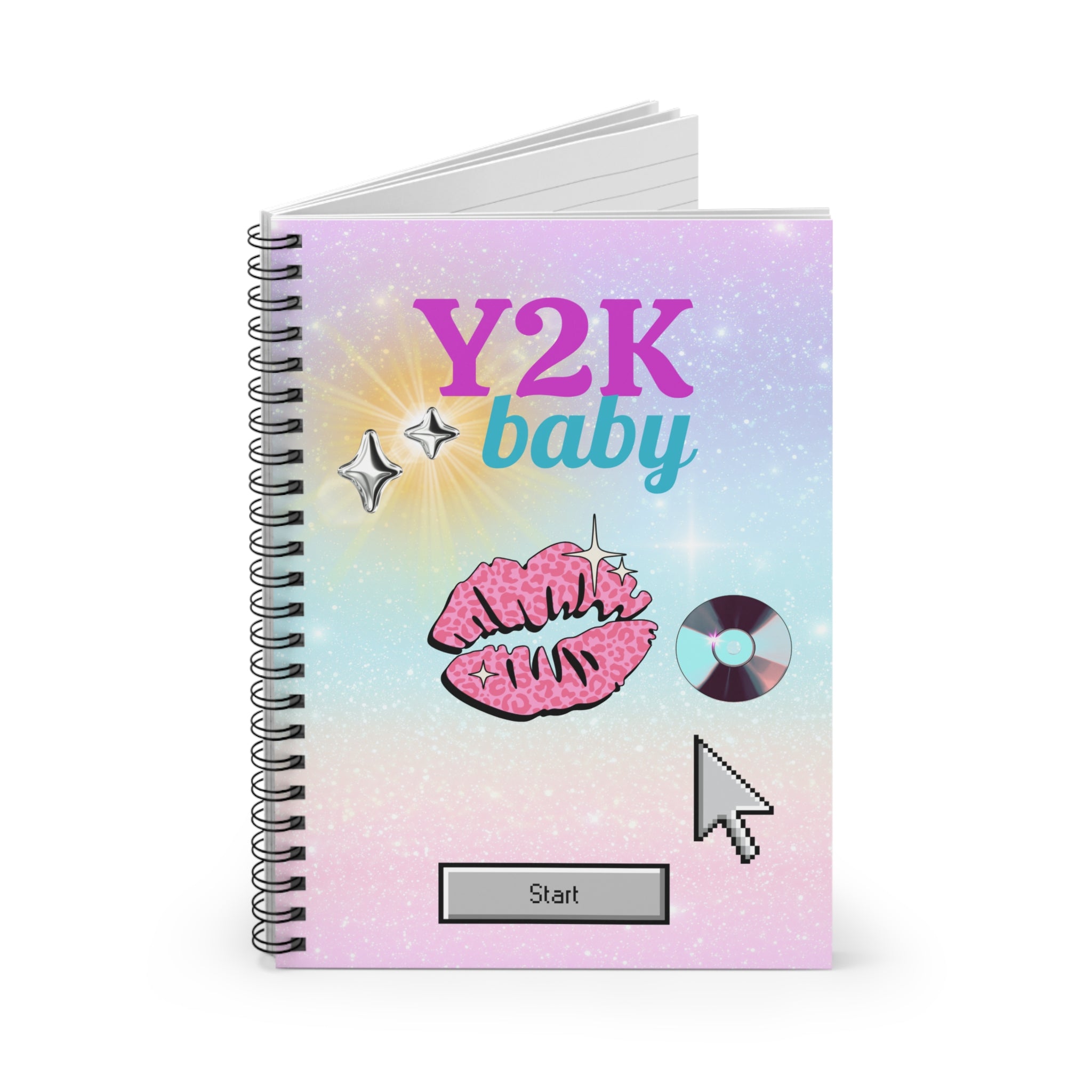 💿✨ Y2K Baby Lips Start Button Journal 💋