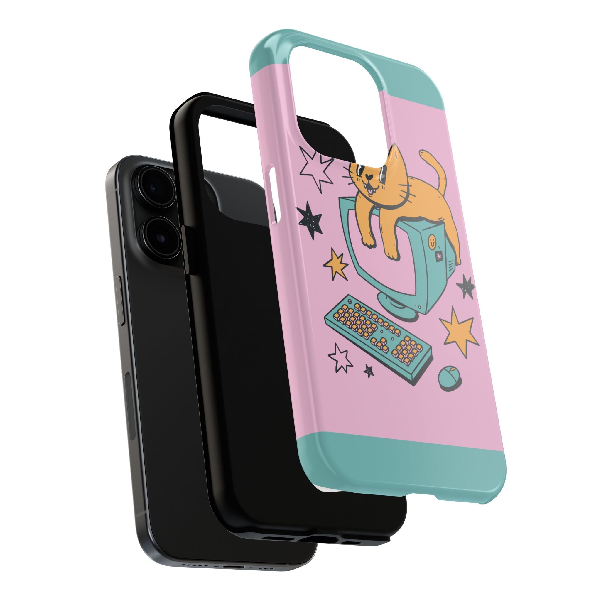 90s Cat and Computer Phone Case 🐱💾