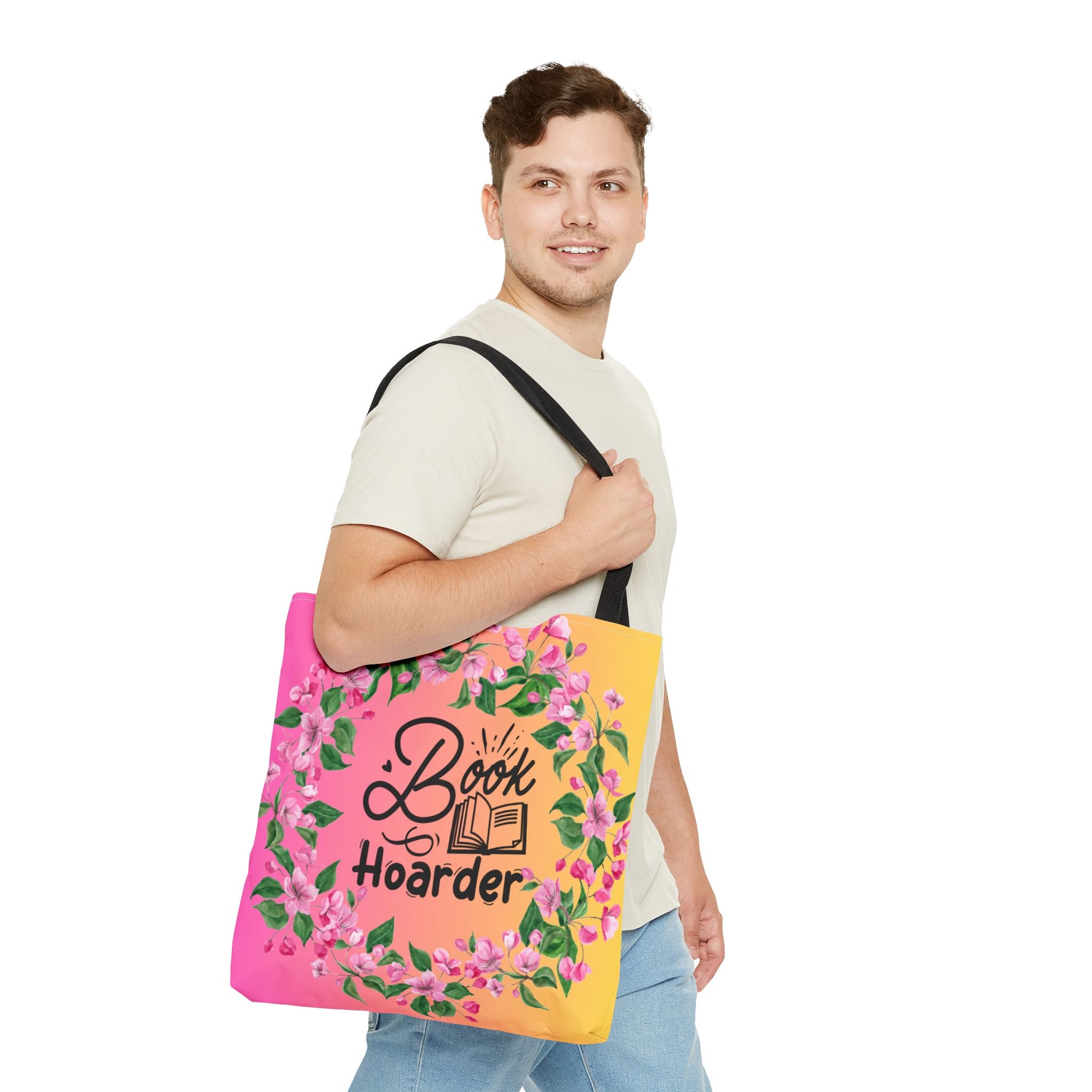 💖 60s–90s Book Hoarder Retro Tote Bag – Bright Pink & Yellow