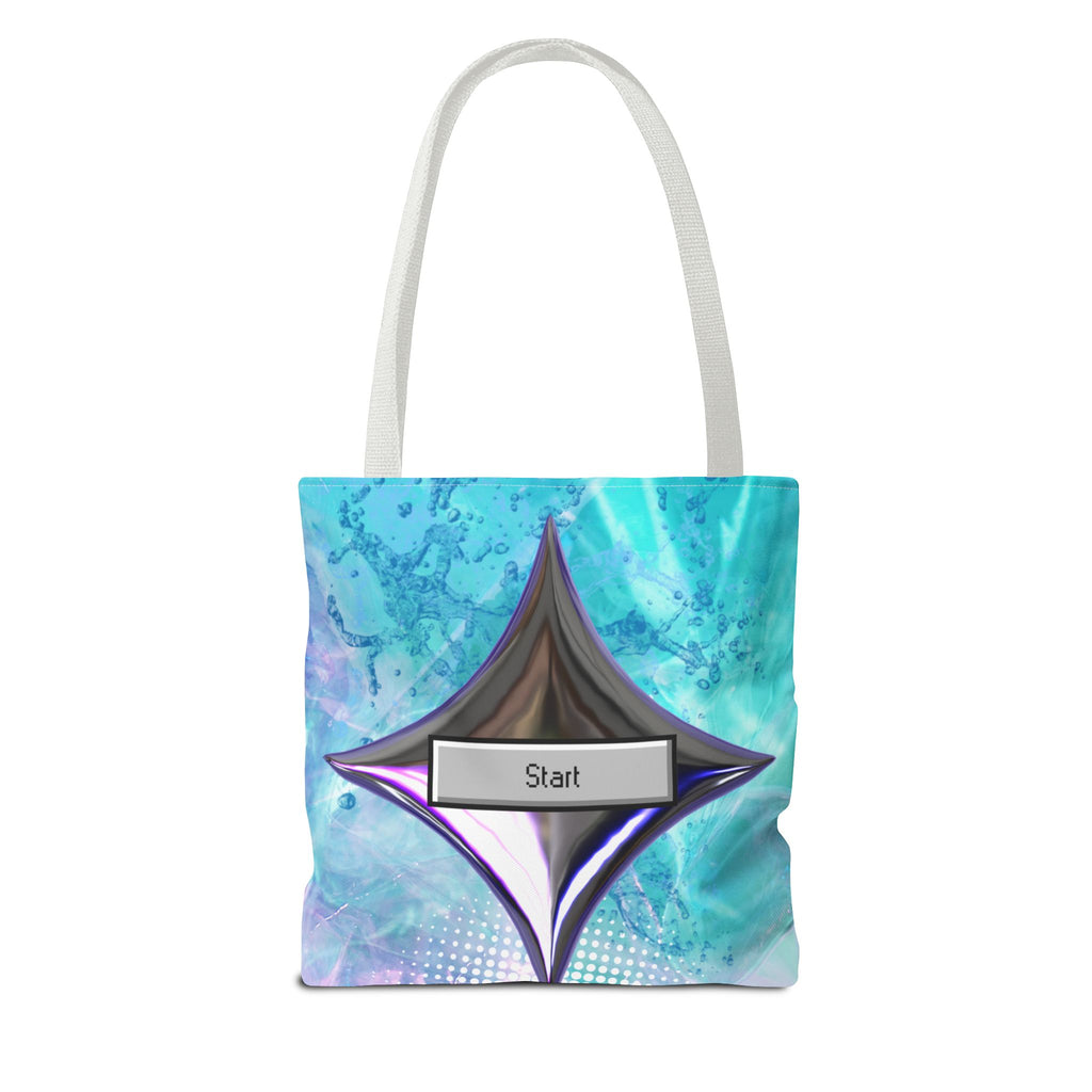 🪐💻 Y2K Saturn Start Button Tote Bag ✨🌈