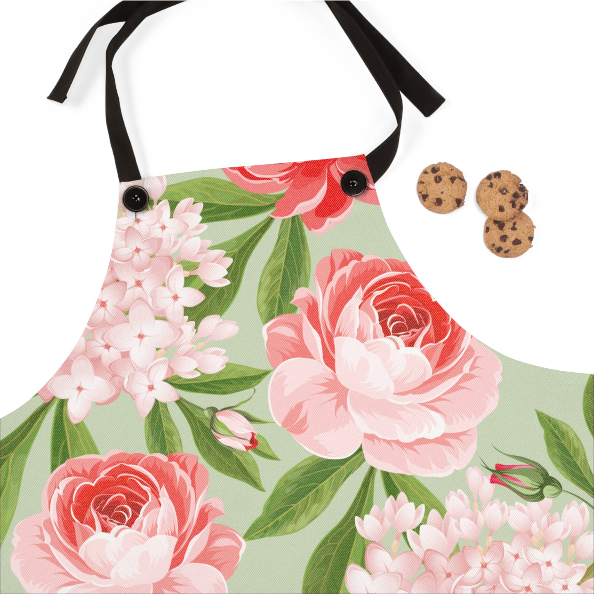 50s–60s Floral Botanical Cooking Apron 🌸🌿👩‍🍳
