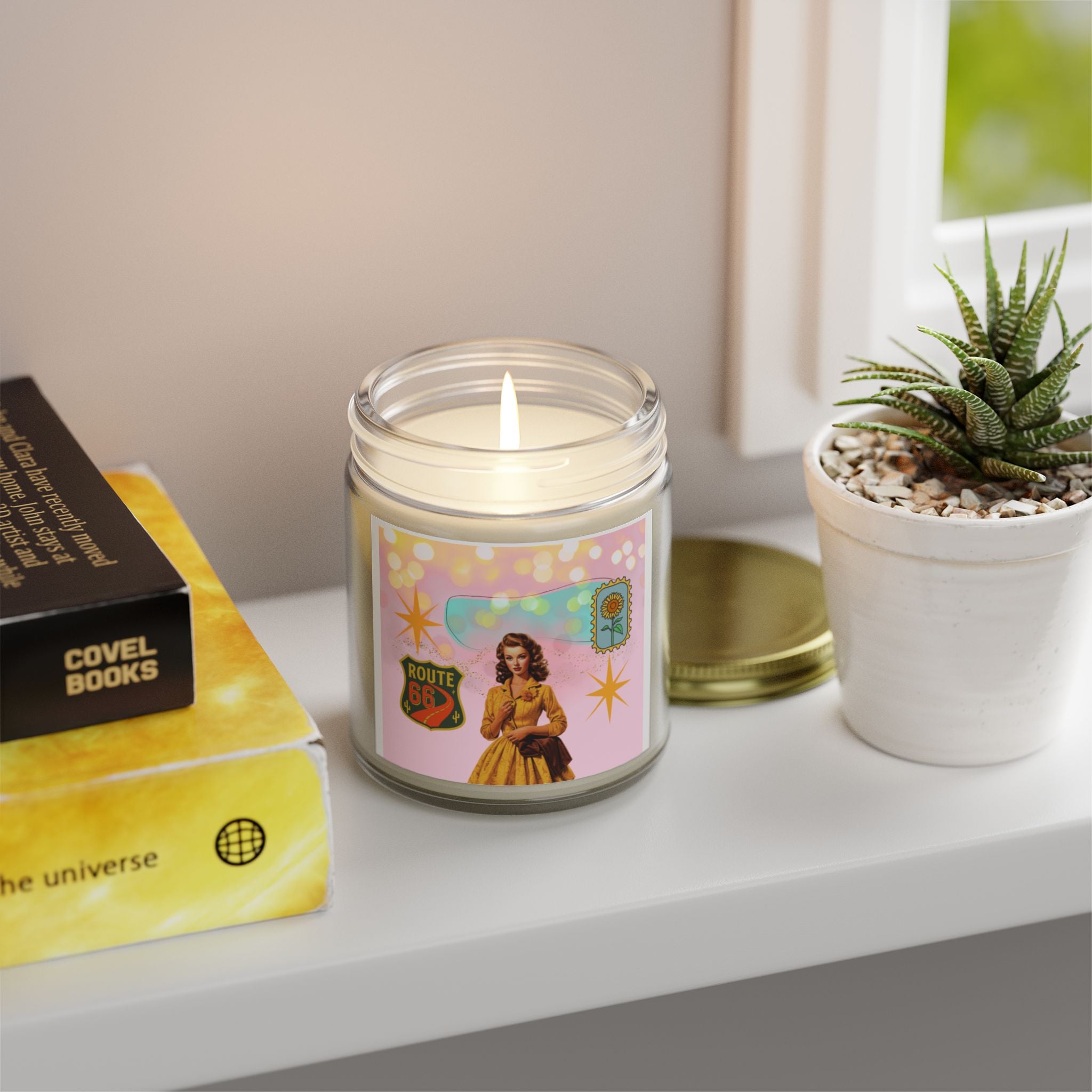 50s Route 66 Stamp Candle 🚗🕯️