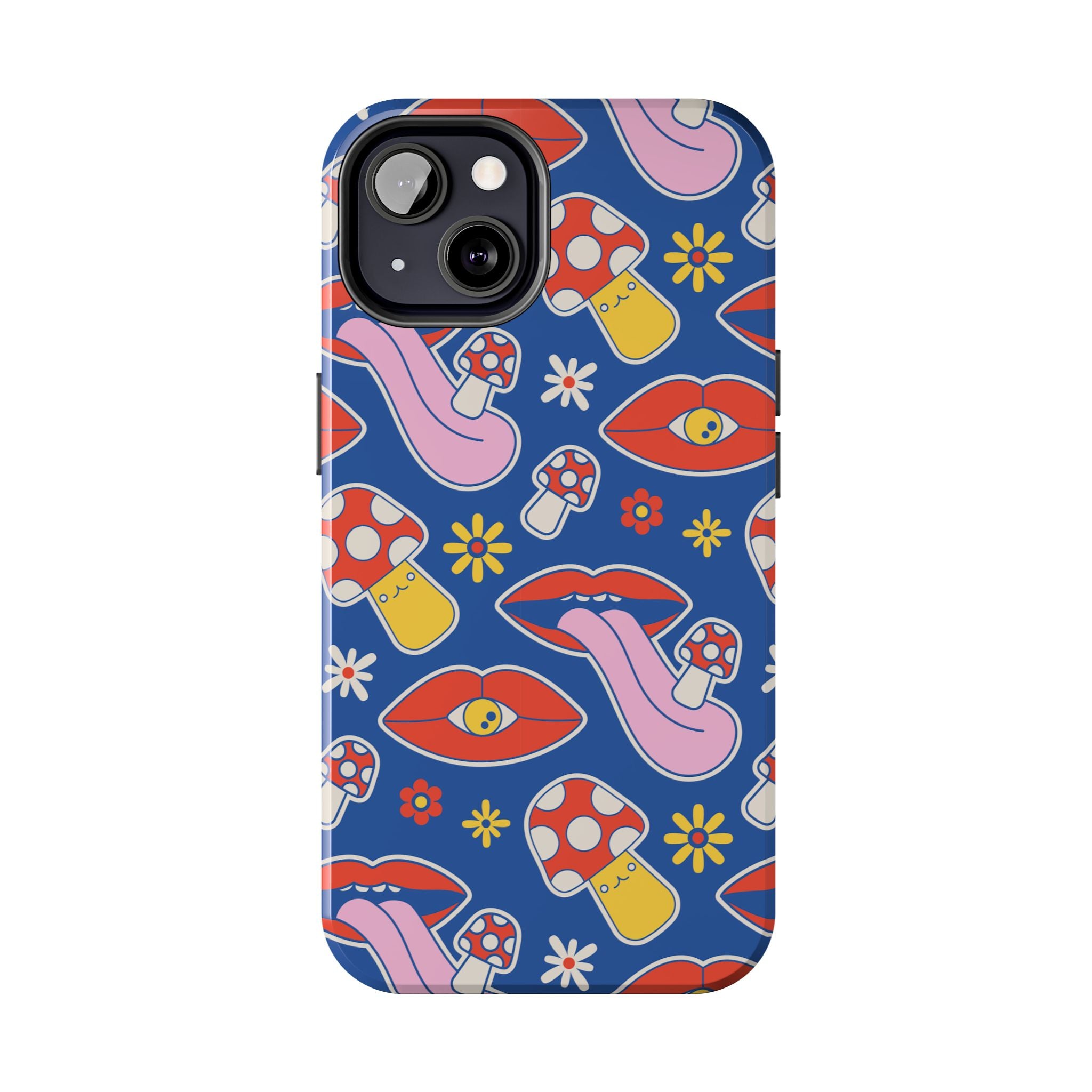 70s Lips Mushrooms Flower Power Phone Case 🌼💋🍄