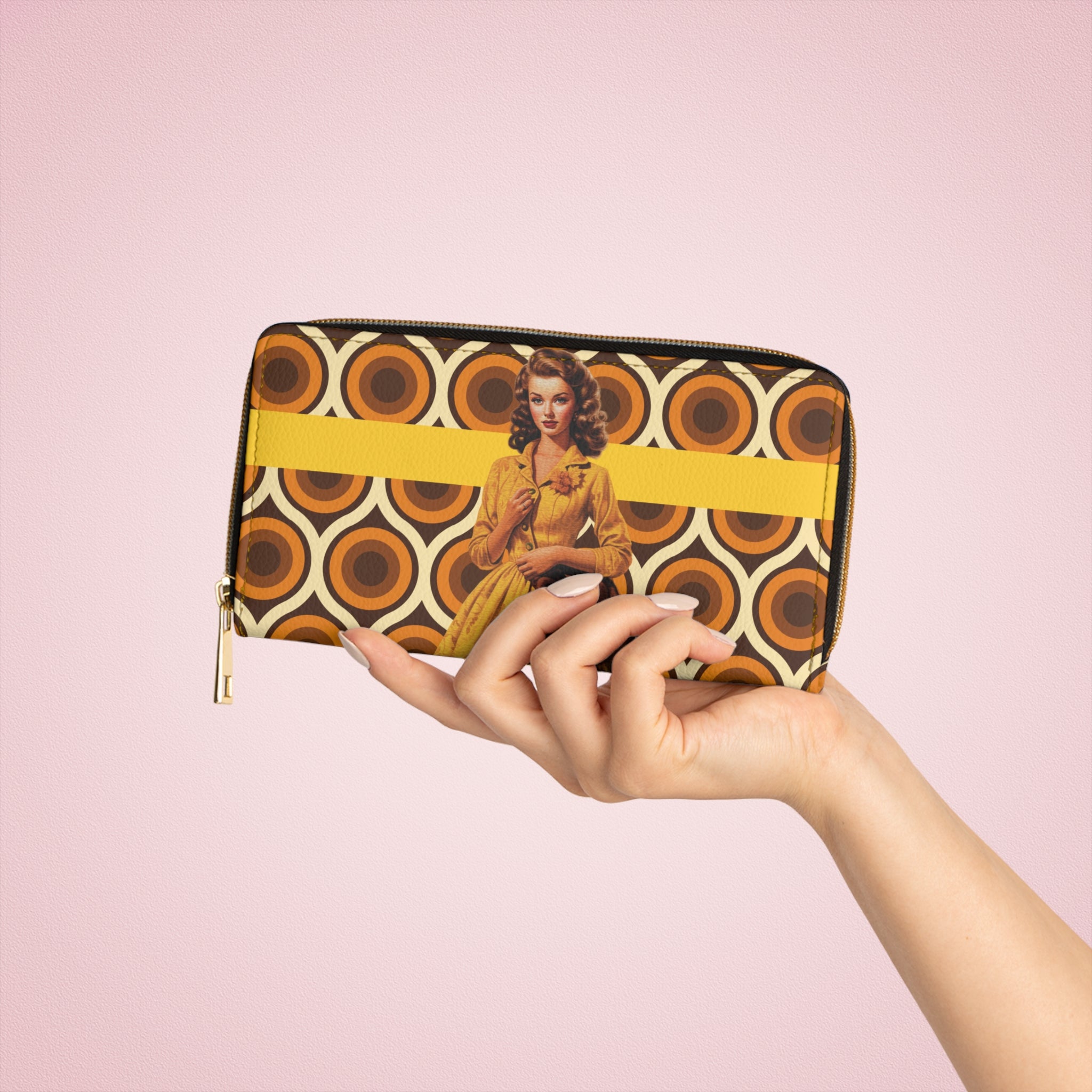 50s-60s Housewife Retro Yellow & Brown Wallet 🍋🤎✨