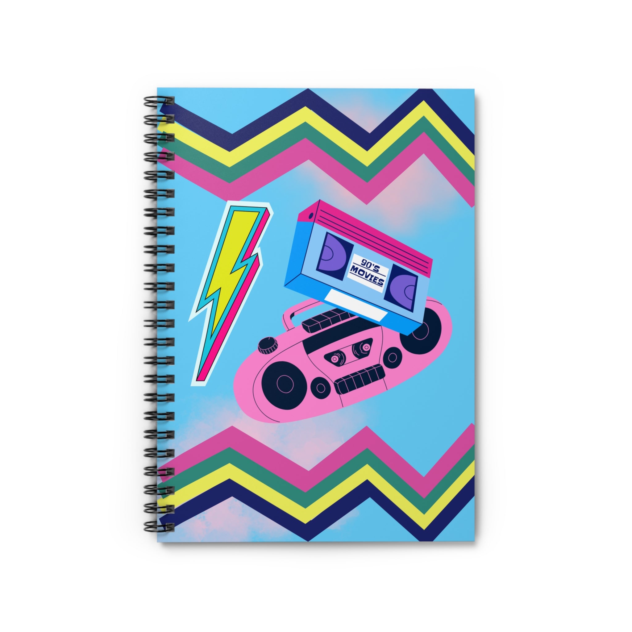 📼⚡ 90s Movies Boombox & Lightning Journal 🎶✨