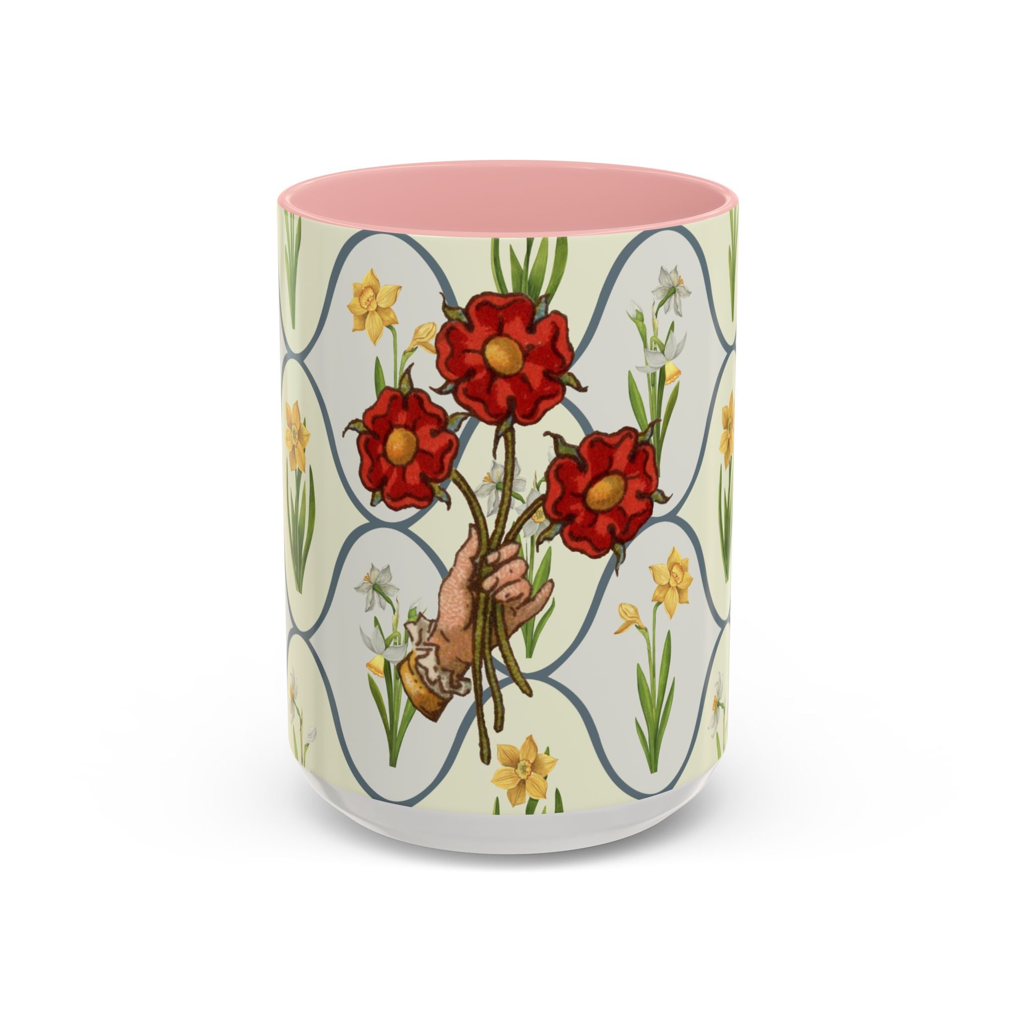 50s Floral Accent Coffee Mug