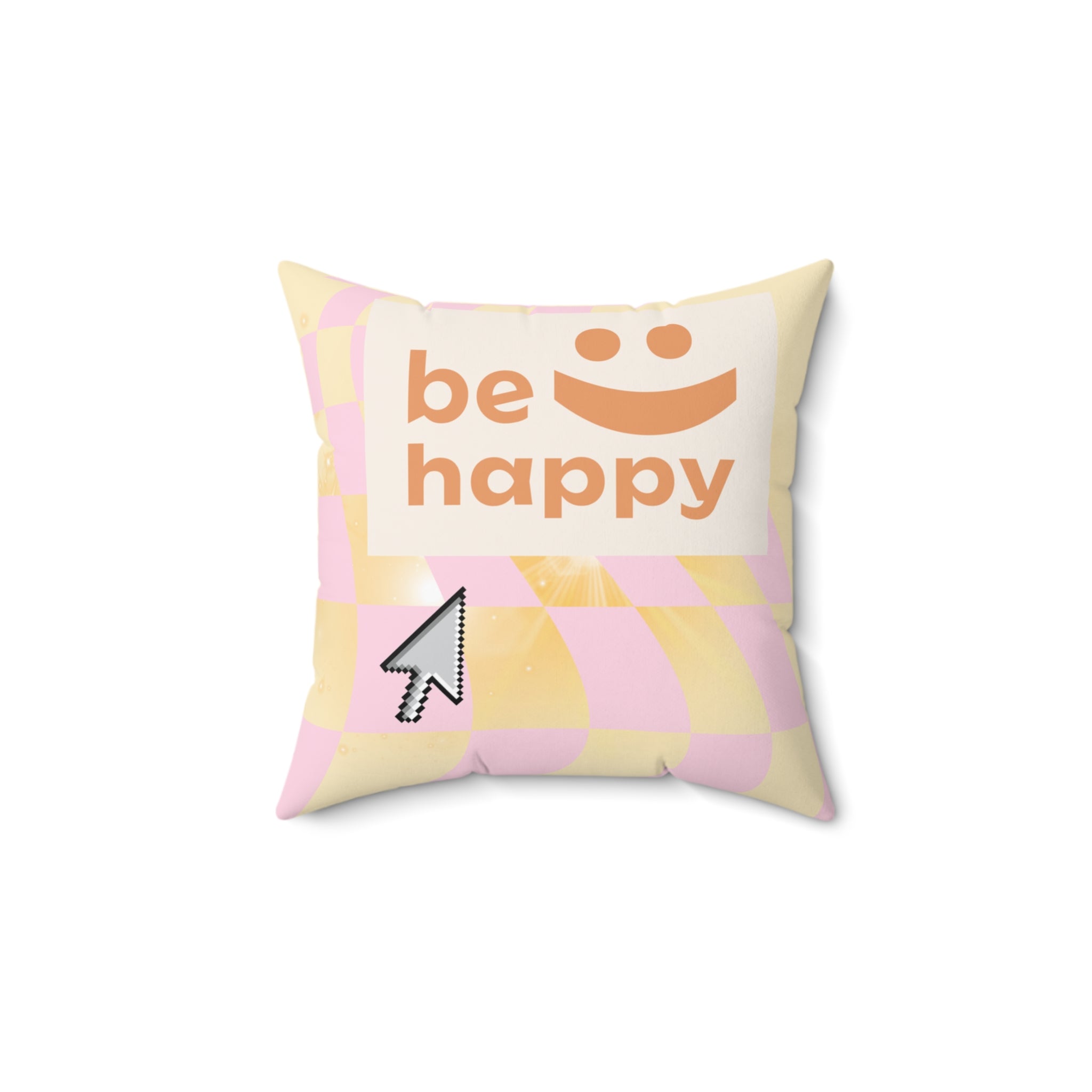 Don’t Hate, Be Happy Y2K Pillow 😊💜✨