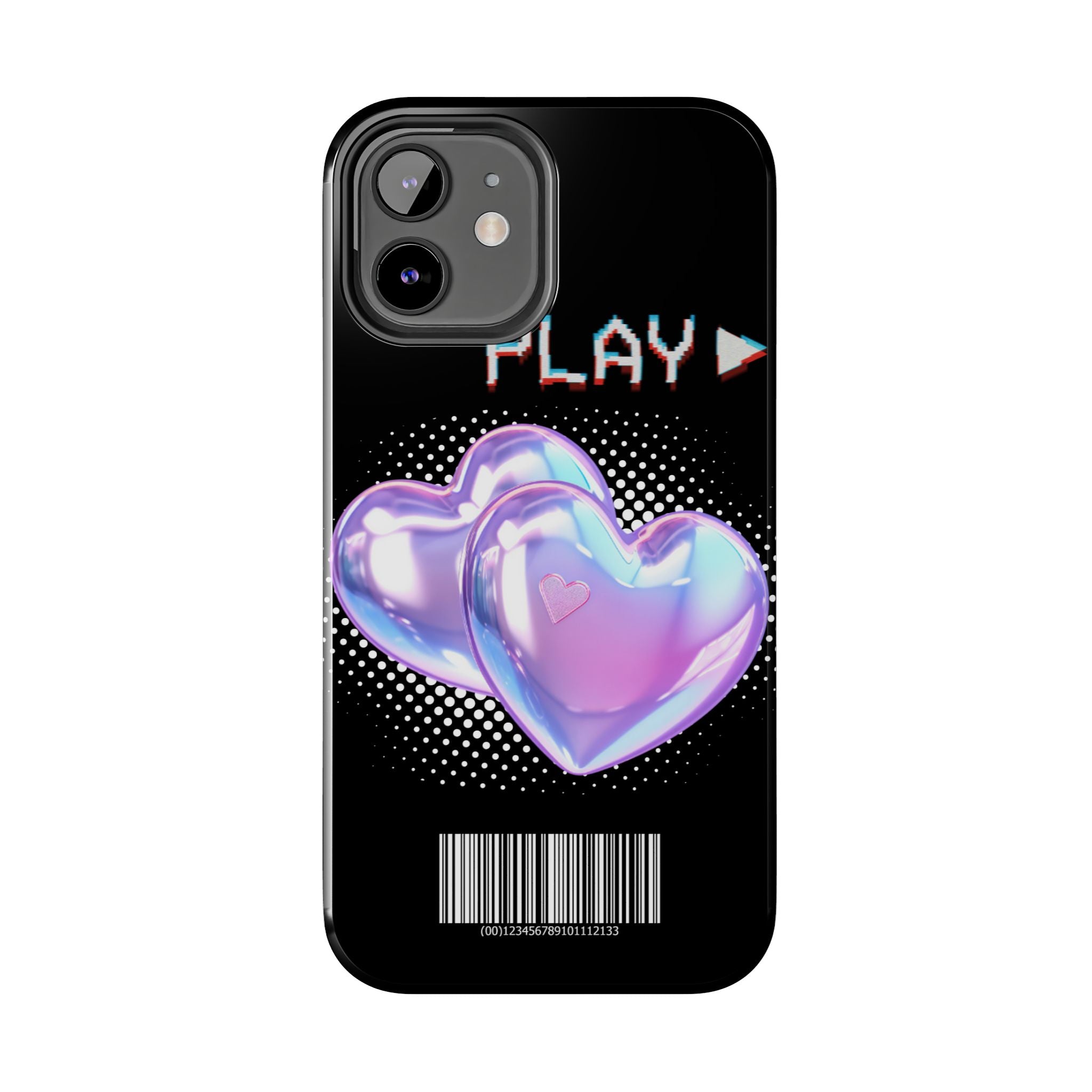 Y2K Black Play Barcode Phone Case 📱🖤