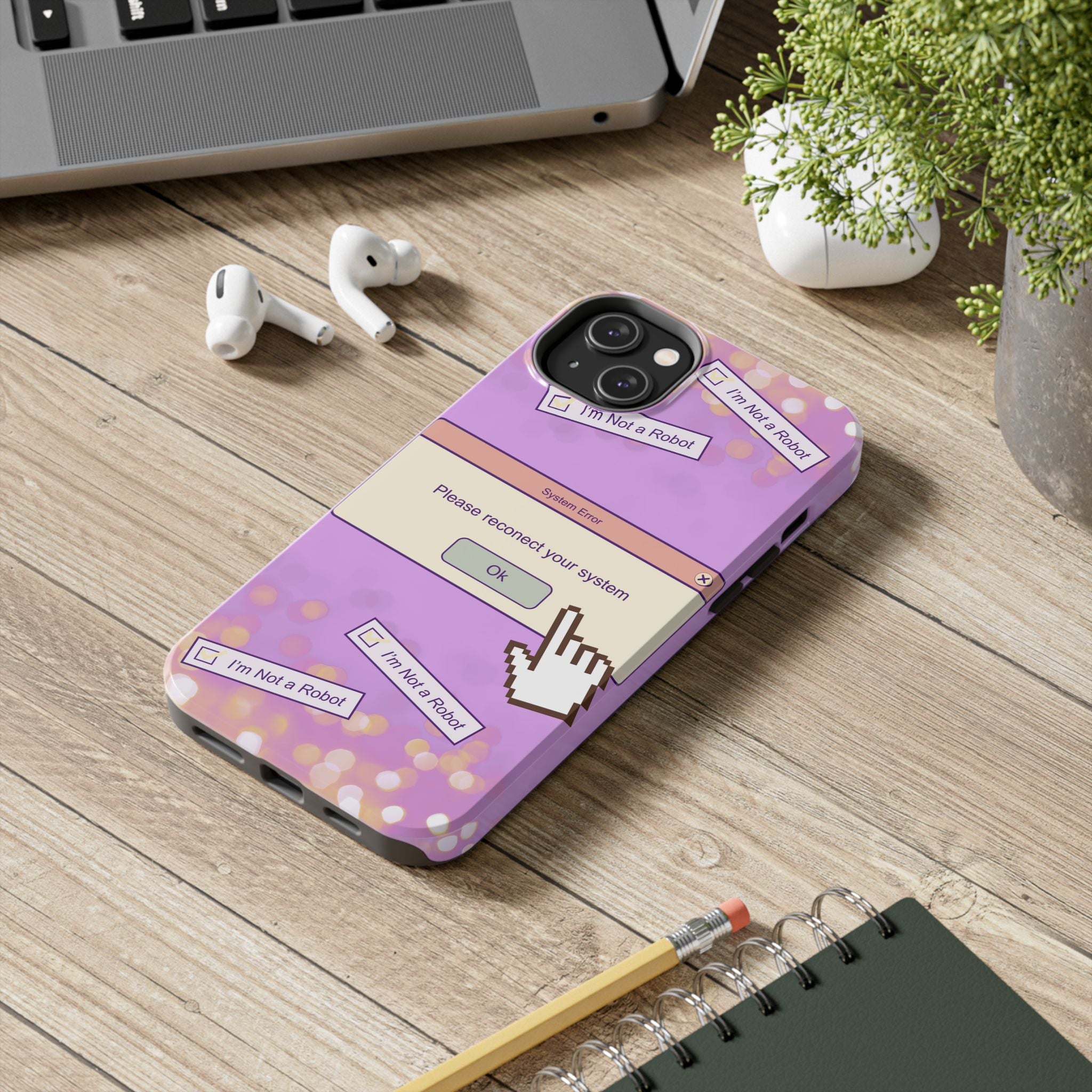 Y2K I’m Not a Robot System Error Phone Case 🤖💻📱