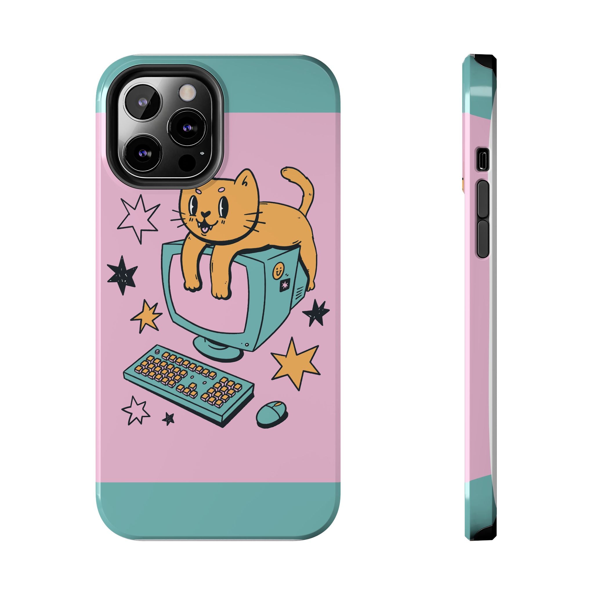 90s Cat and Computer Phone Case 🐱💾