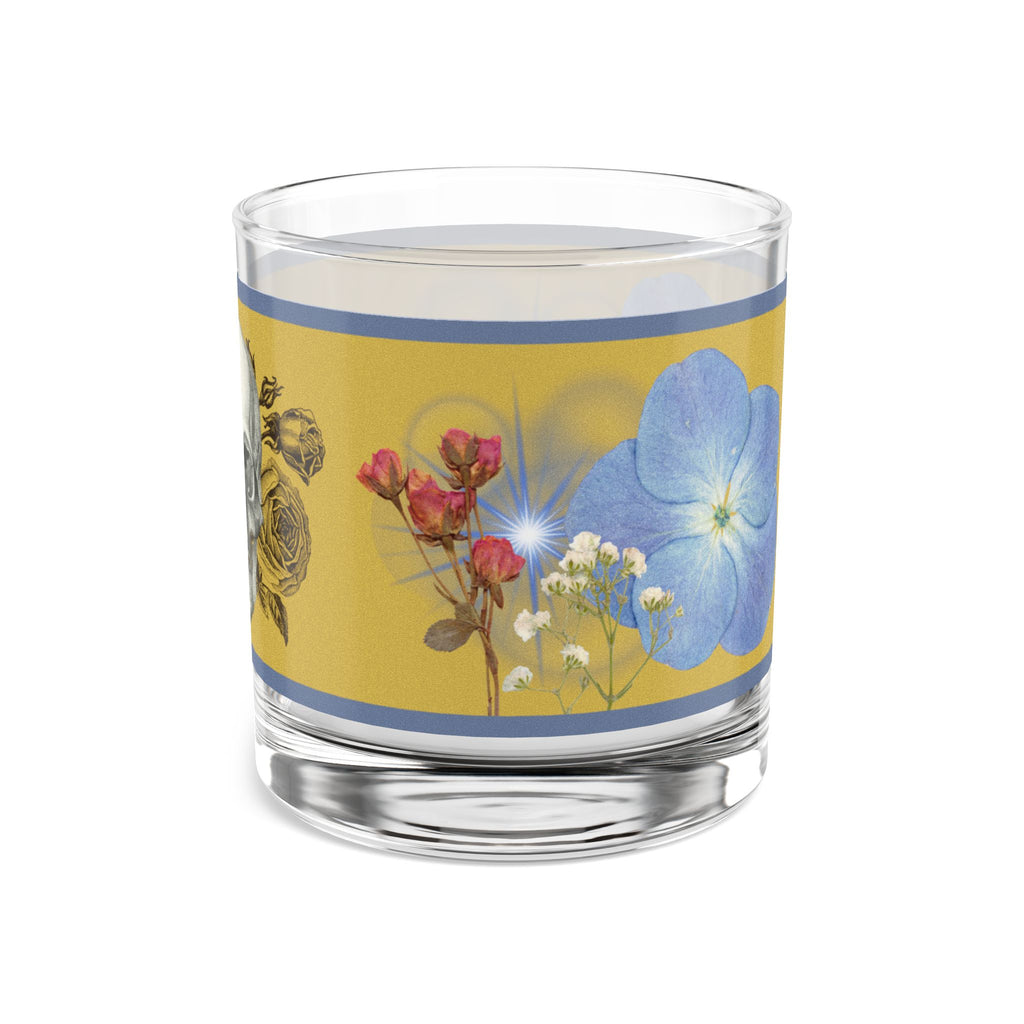 70s–80s Skull & Dried Flowers Glass – Retro Dark Floral 🌿💀