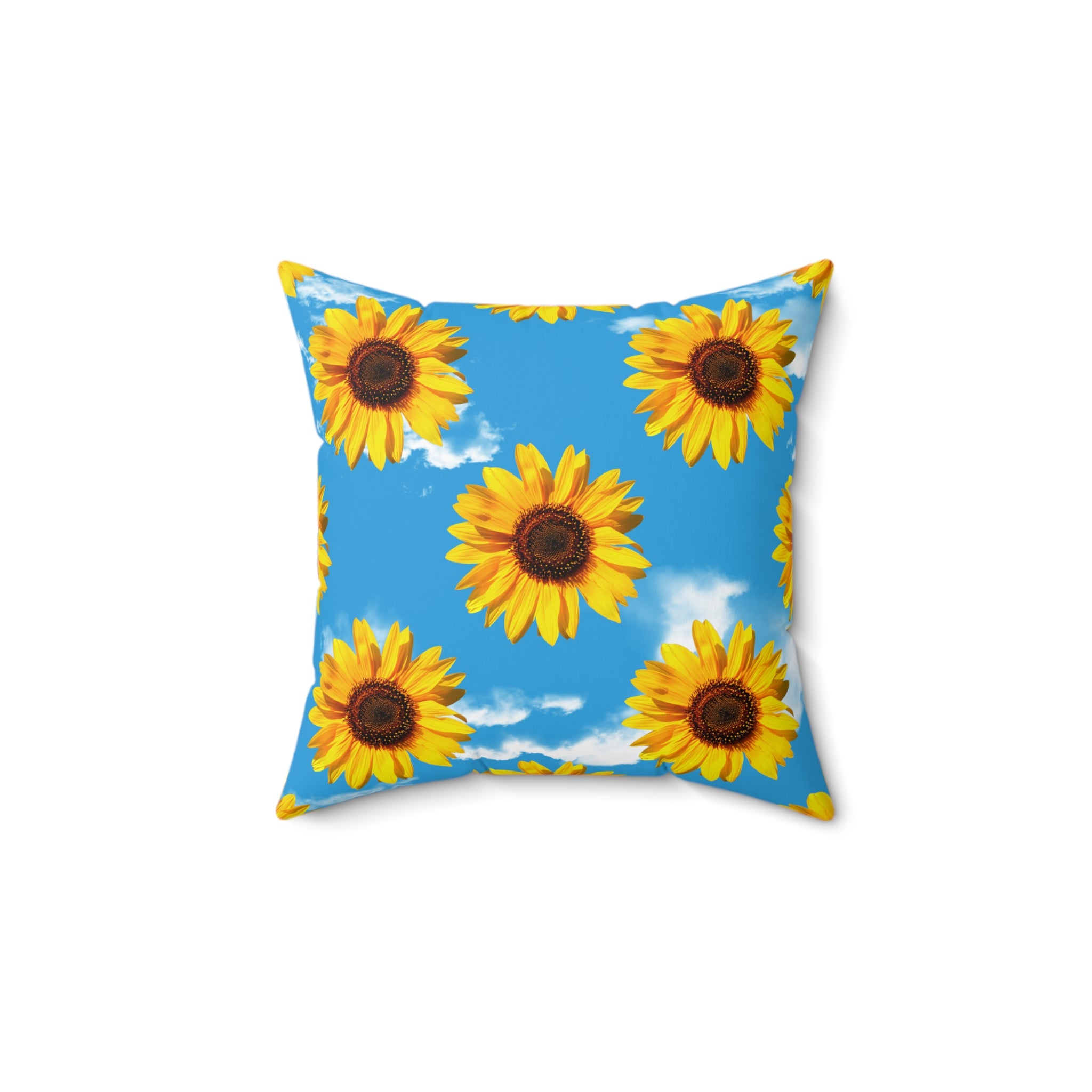 Sunflower Sky Floral Vintage 90s Mood Pillow