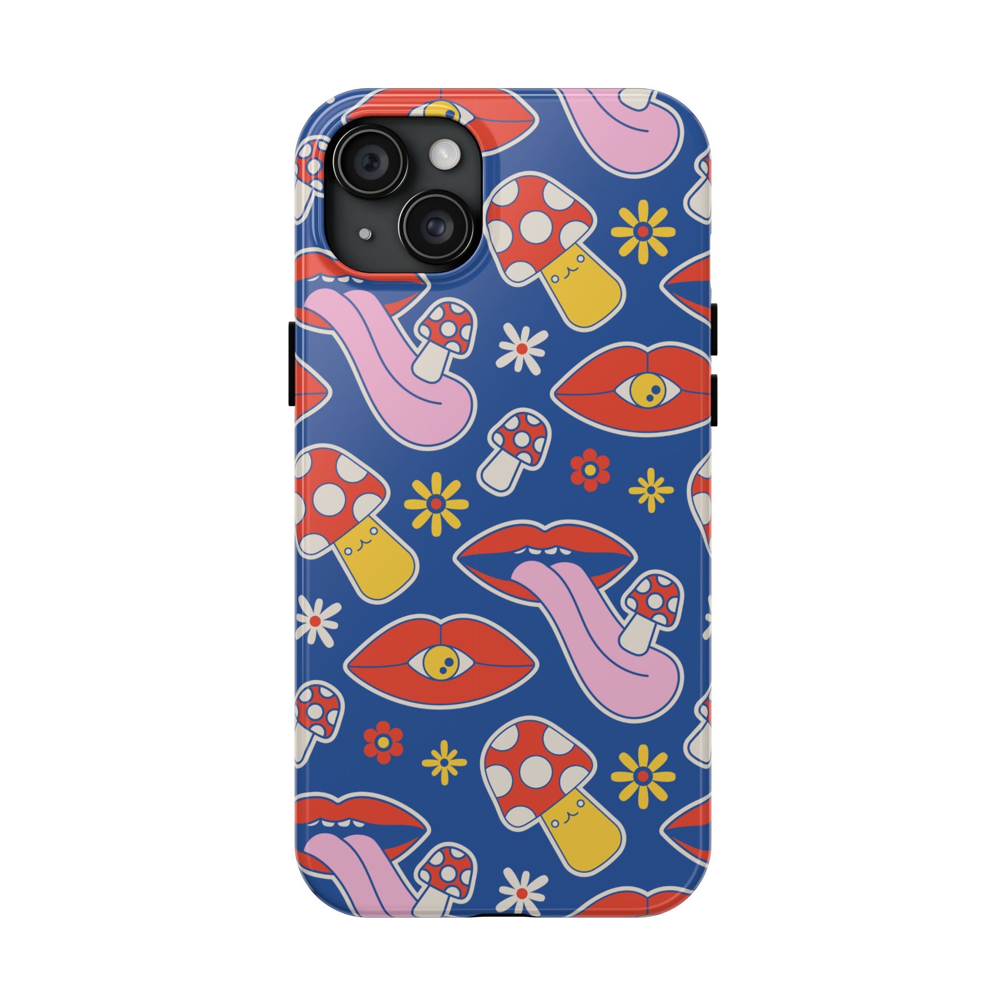 70s Lips Mushrooms Flower Power Phone Case 🌼💋🍄