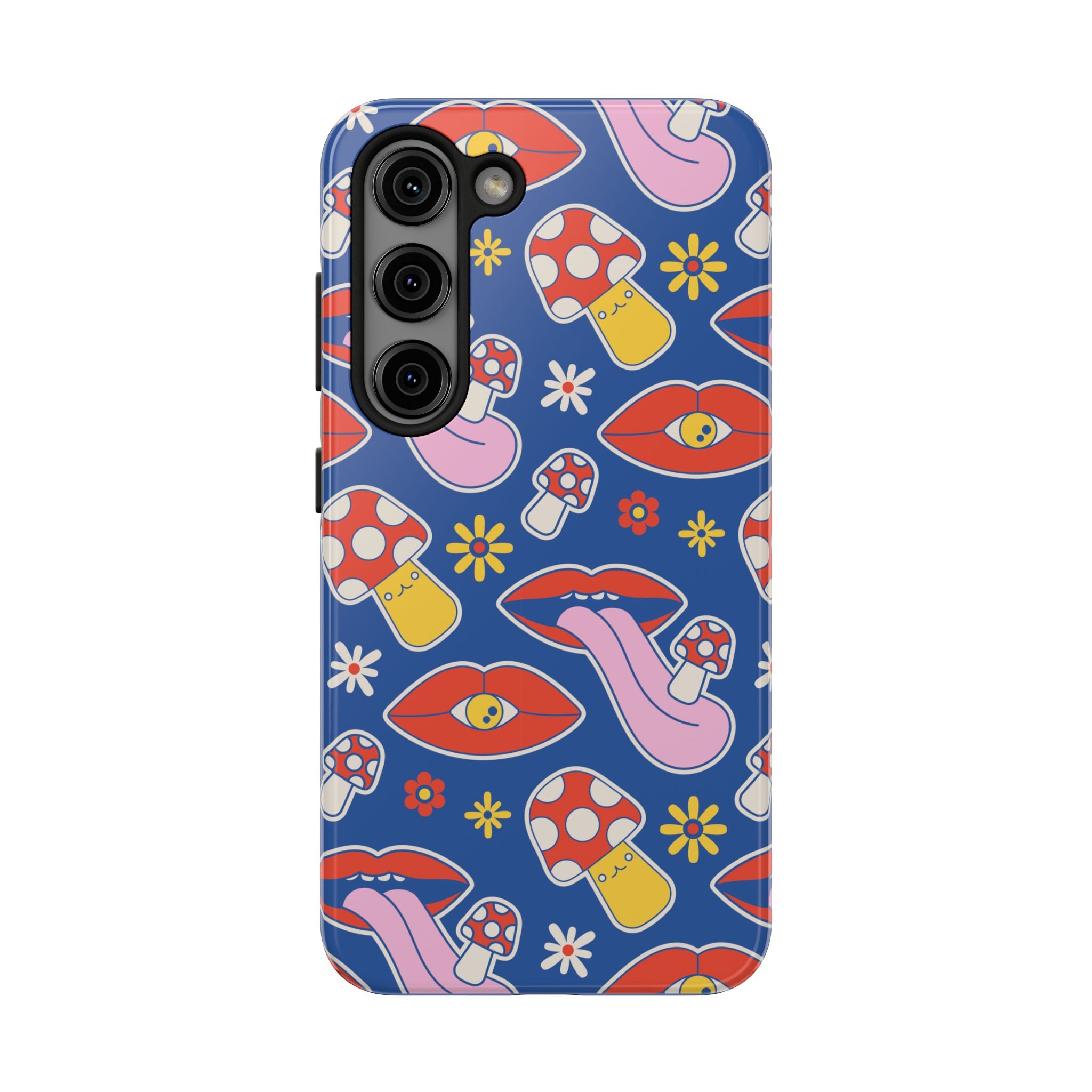 70s Lips Mushrooms Flower Power Phone Case 🌼💋🍄