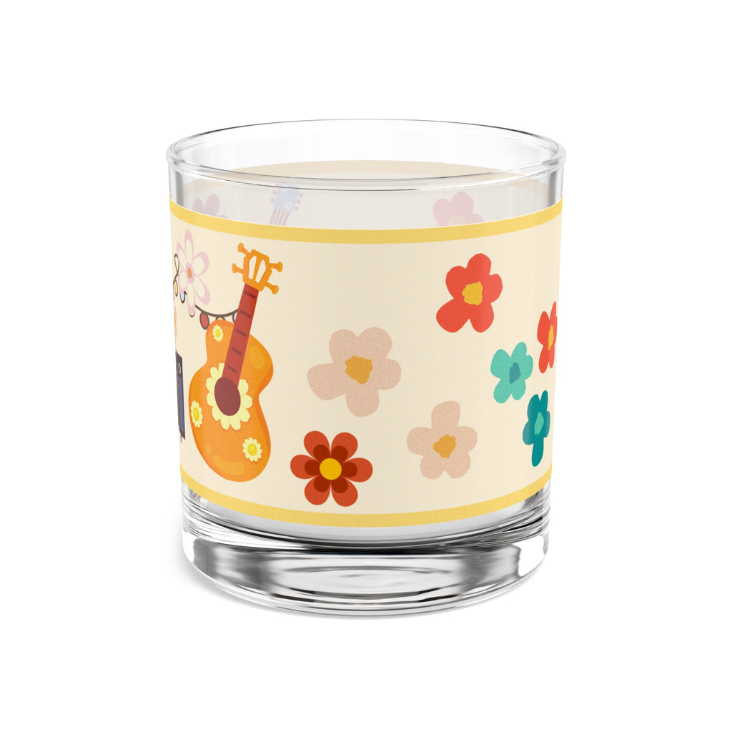 🌸🎶 60s Floral Musical Hippie Glass ✌️🌈