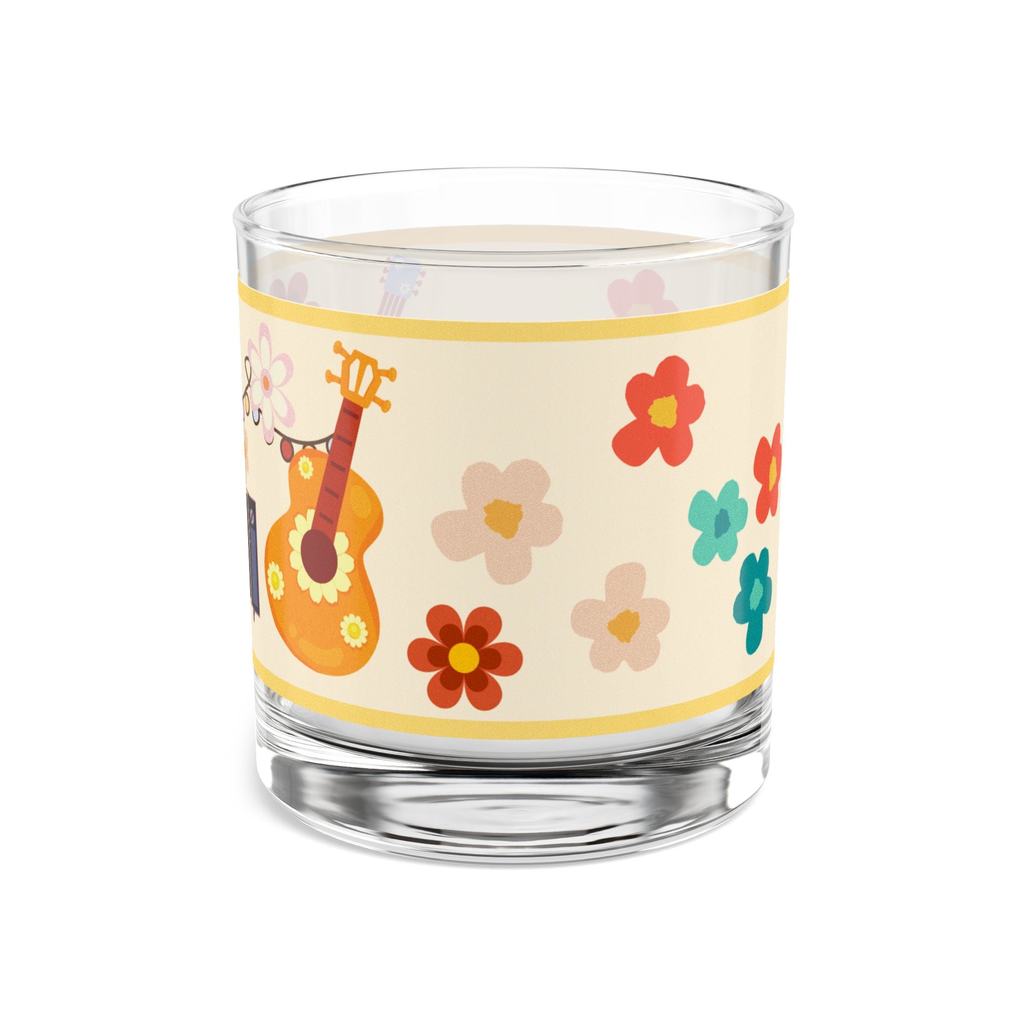 🌸🎶 60s Floral Musical Hippie Glass ✌️🌈