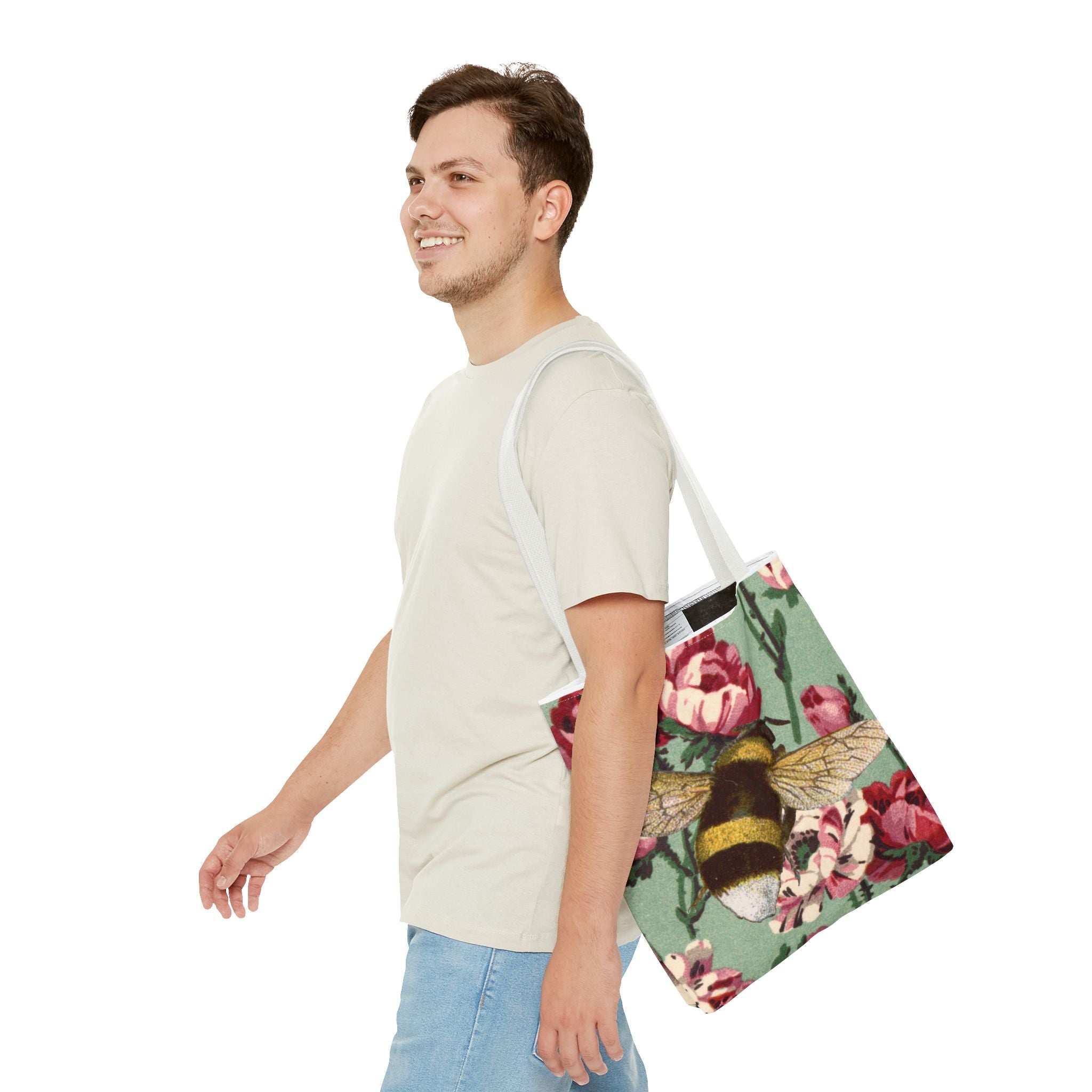 🐝🌼 60s Bumble Bee Floral Tote Bag 🌸✨