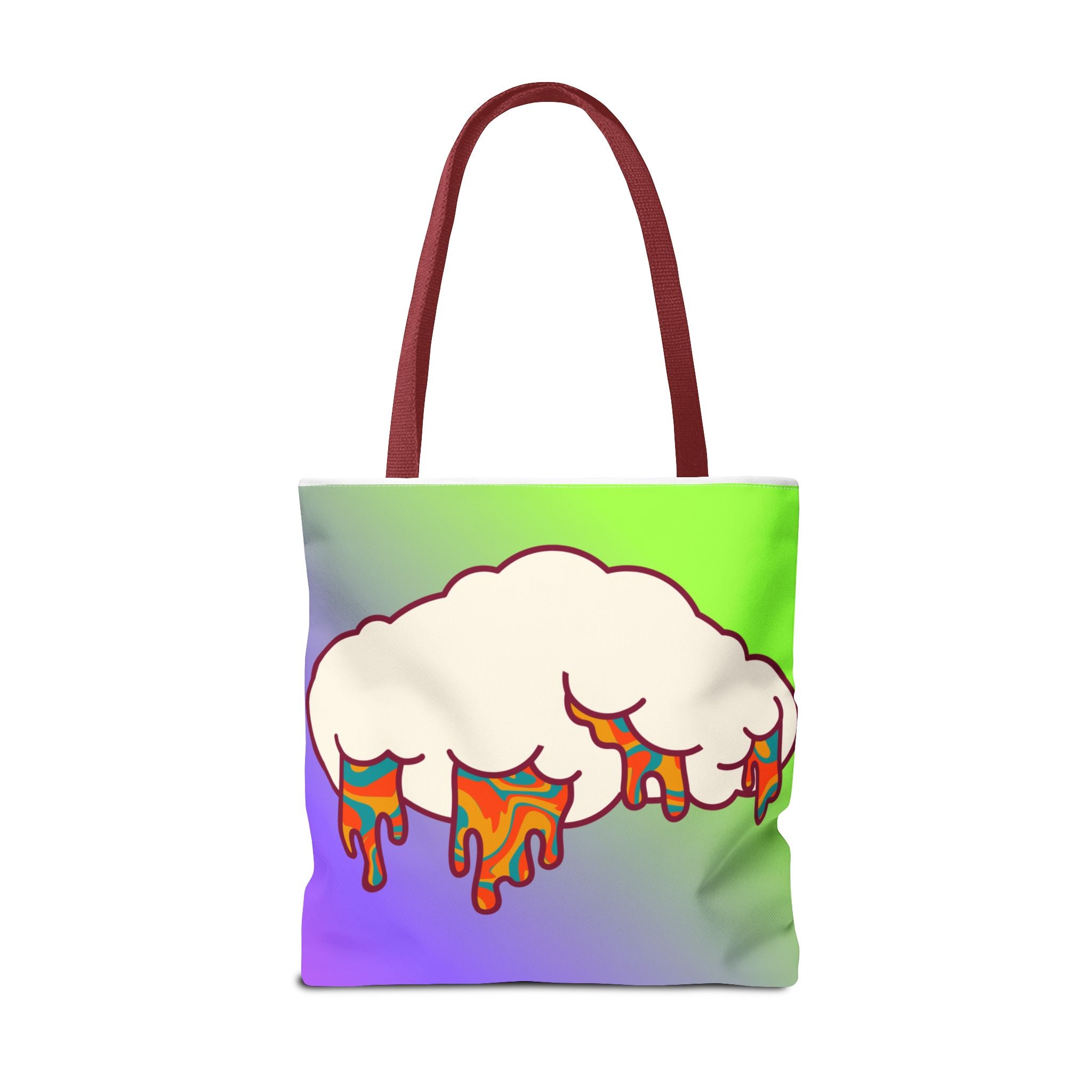 🍄☁️ 70s Trippy Cloud & Mushroom Tote Bag 🌈✨