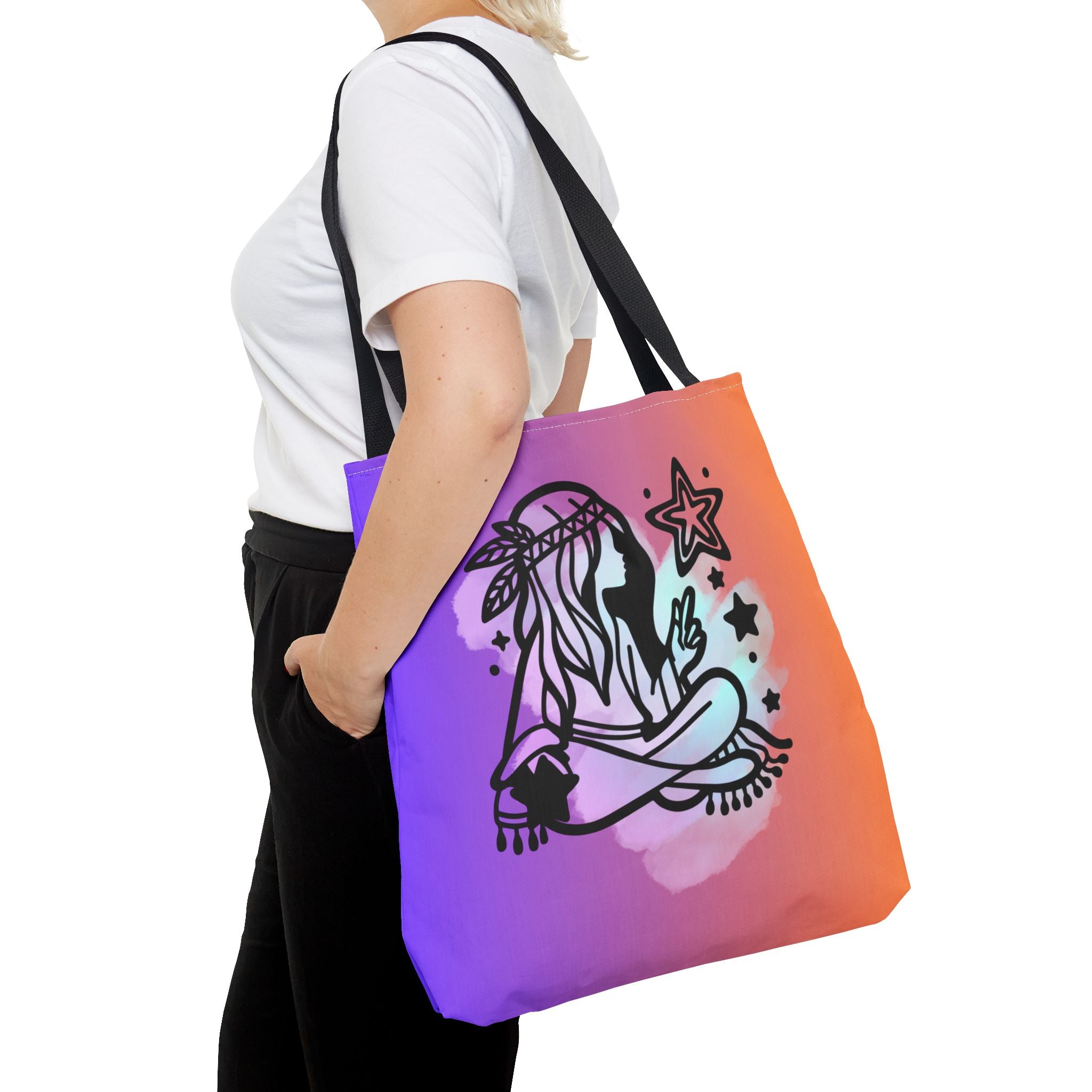 🌙✨ 60s - 70s Moon Child Tote Bag 🌼🌈