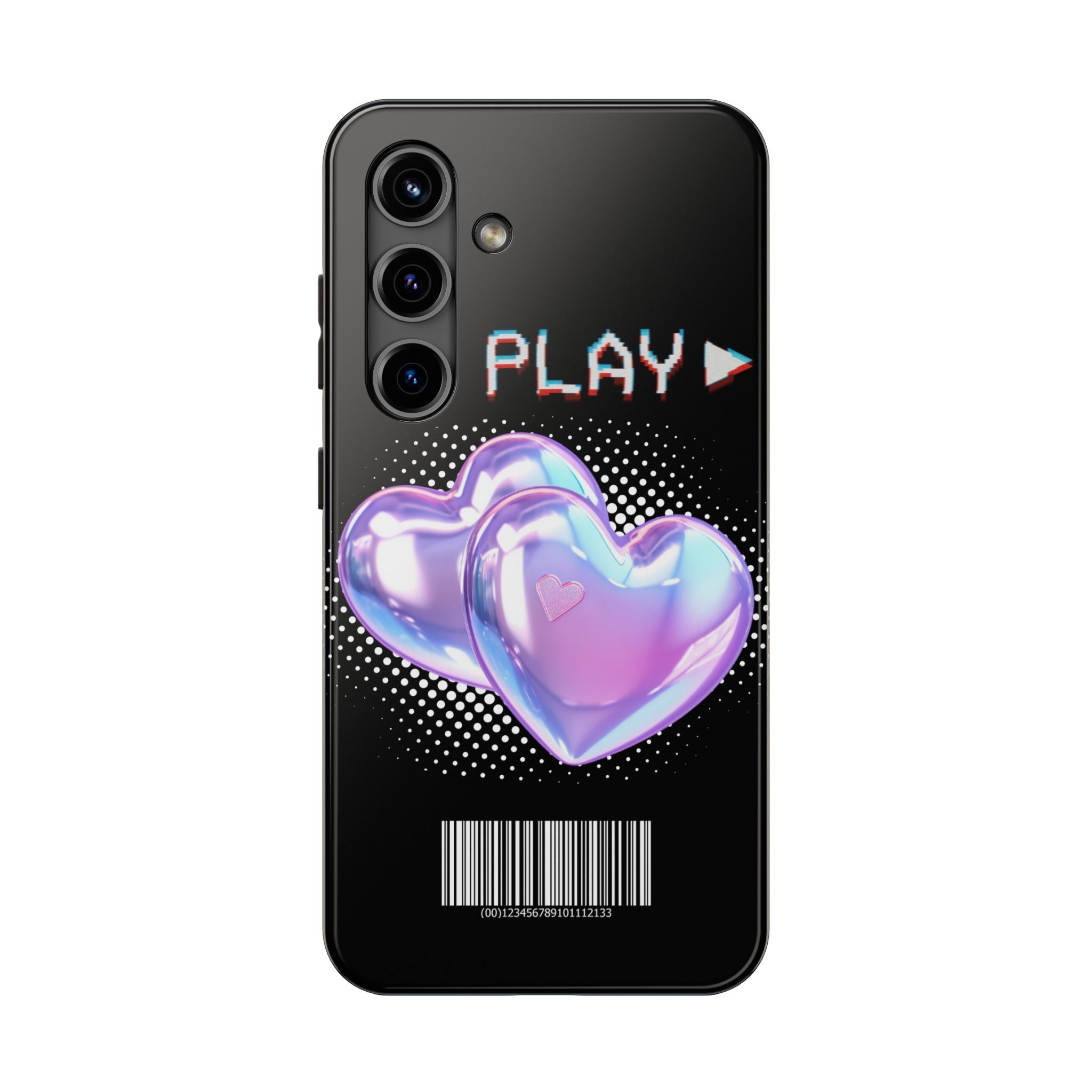 Y2K Black Play Barcode Phone Case 📱🖤