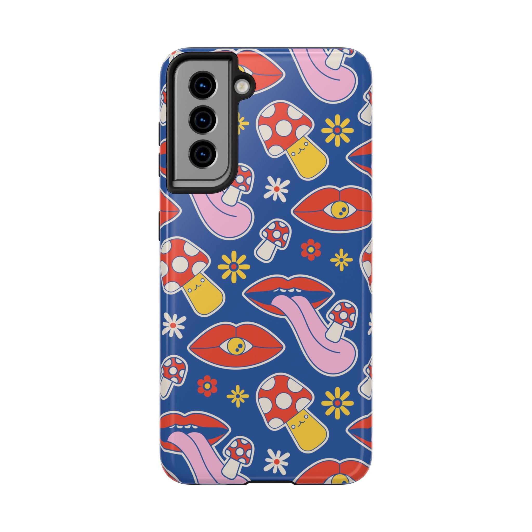 70s Lips Mushrooms Flower Power Phone Case 🌼💋🍄