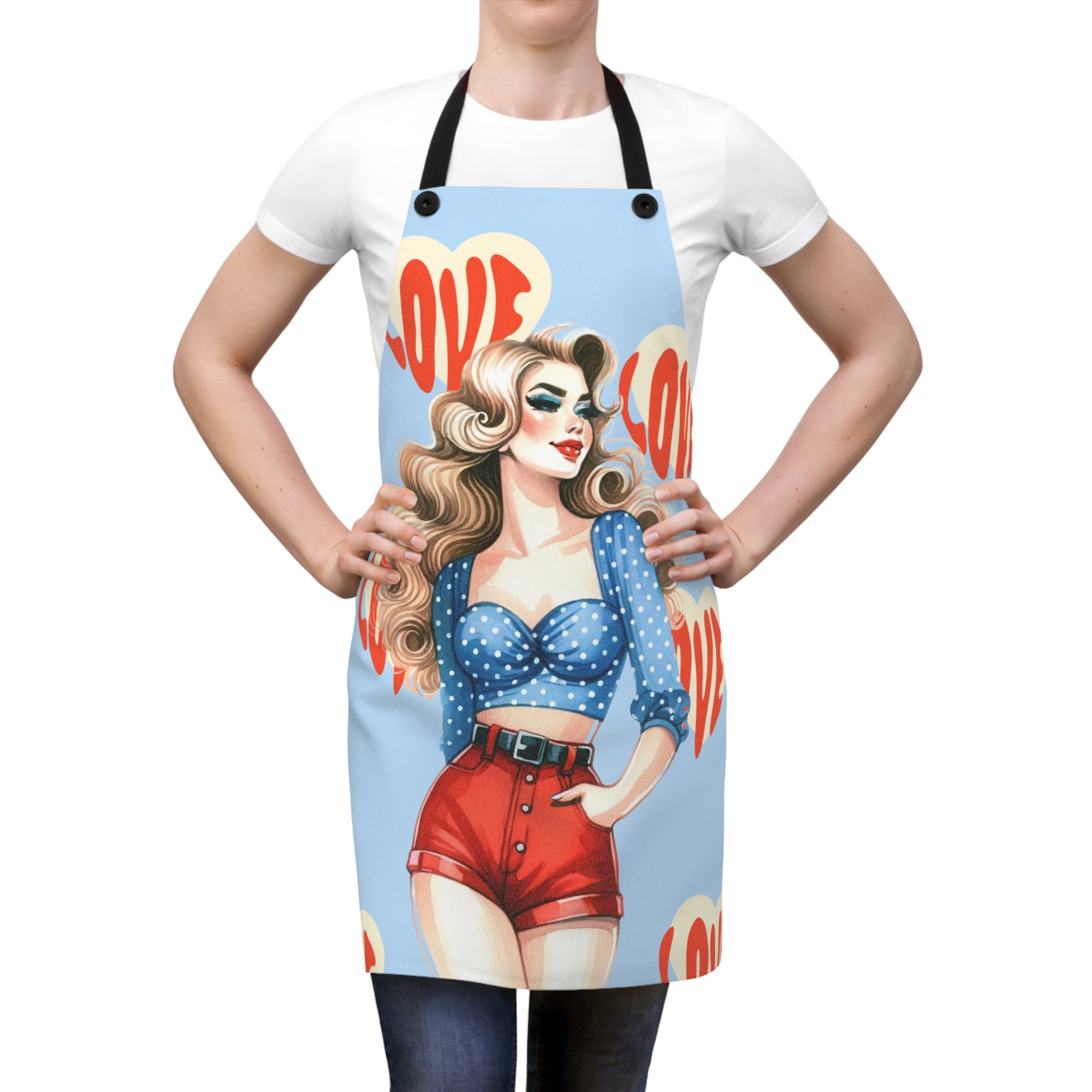 50s Pinup Love Cooking Apron 💖👩‍🍳