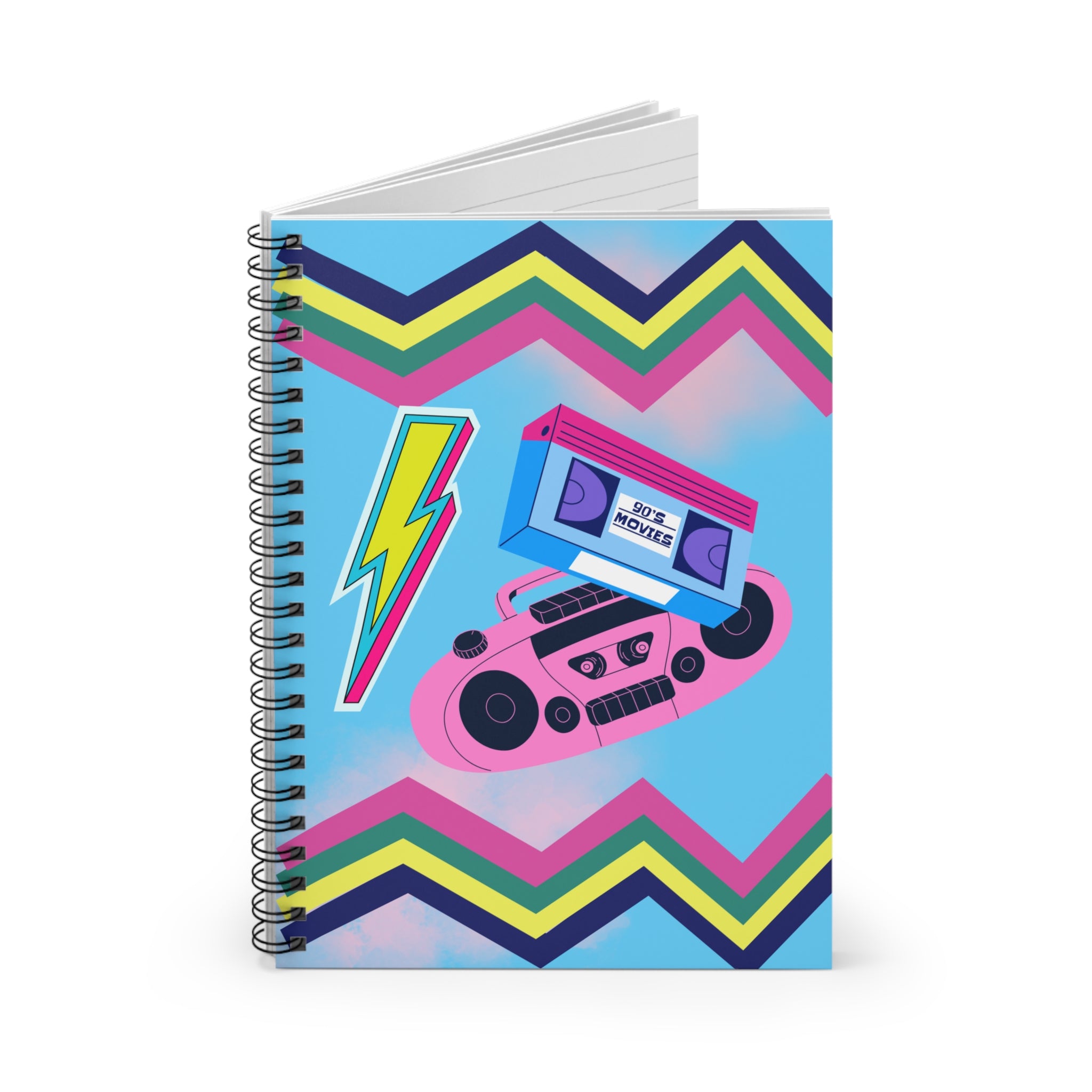 📼⚡ 90s Movies Boombox & Lightning Journal 🎶✨