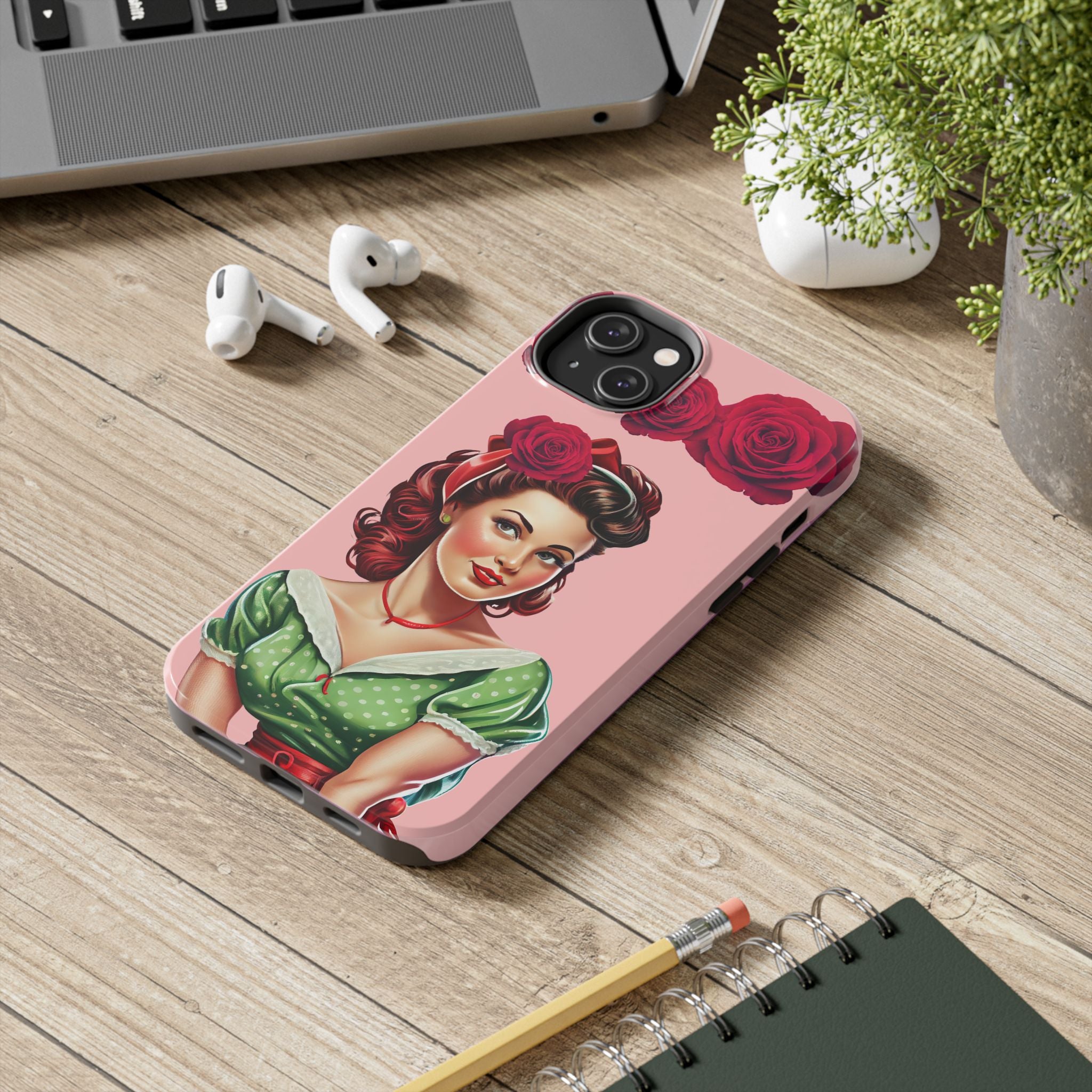 50s Rose Pinup Romance Phone Case 🌹💕📱
