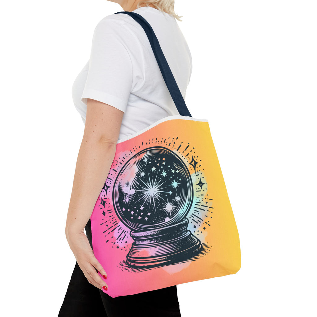🔮✨ 70s Crystal Ball Mystical Tote Bag 🌼🌙