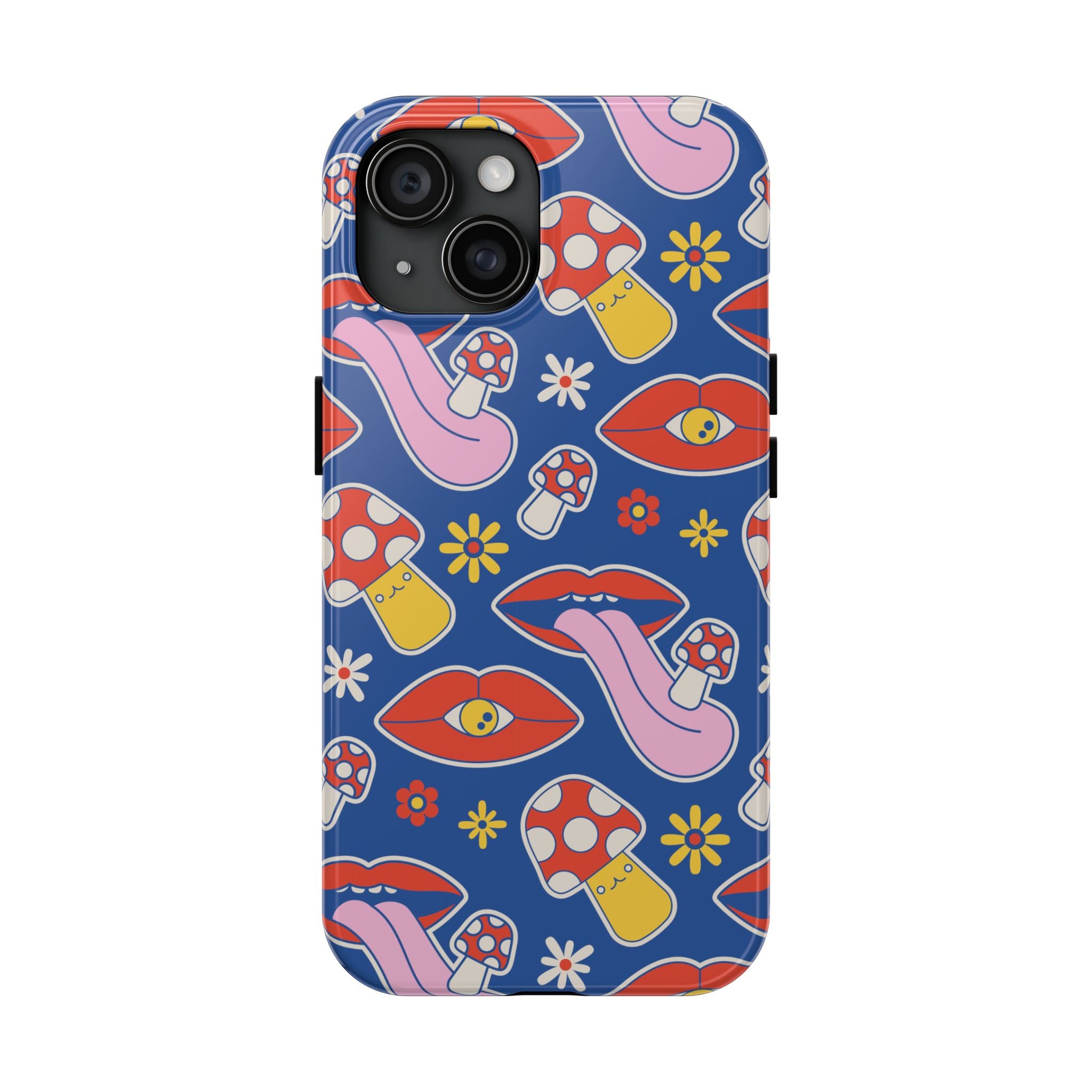 70s Lips Mushrooms Flower Power Phone Case 🌼💋🍄