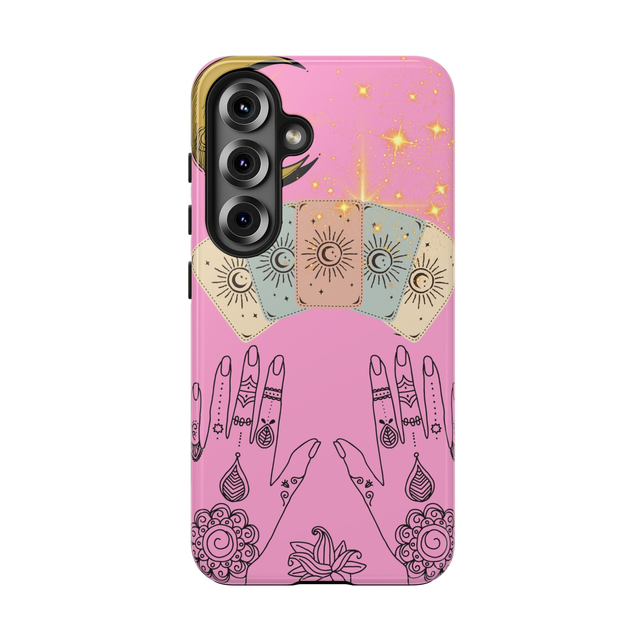 60s–70s Mystical Tarot Henna Hands Phone Case 🔮📱