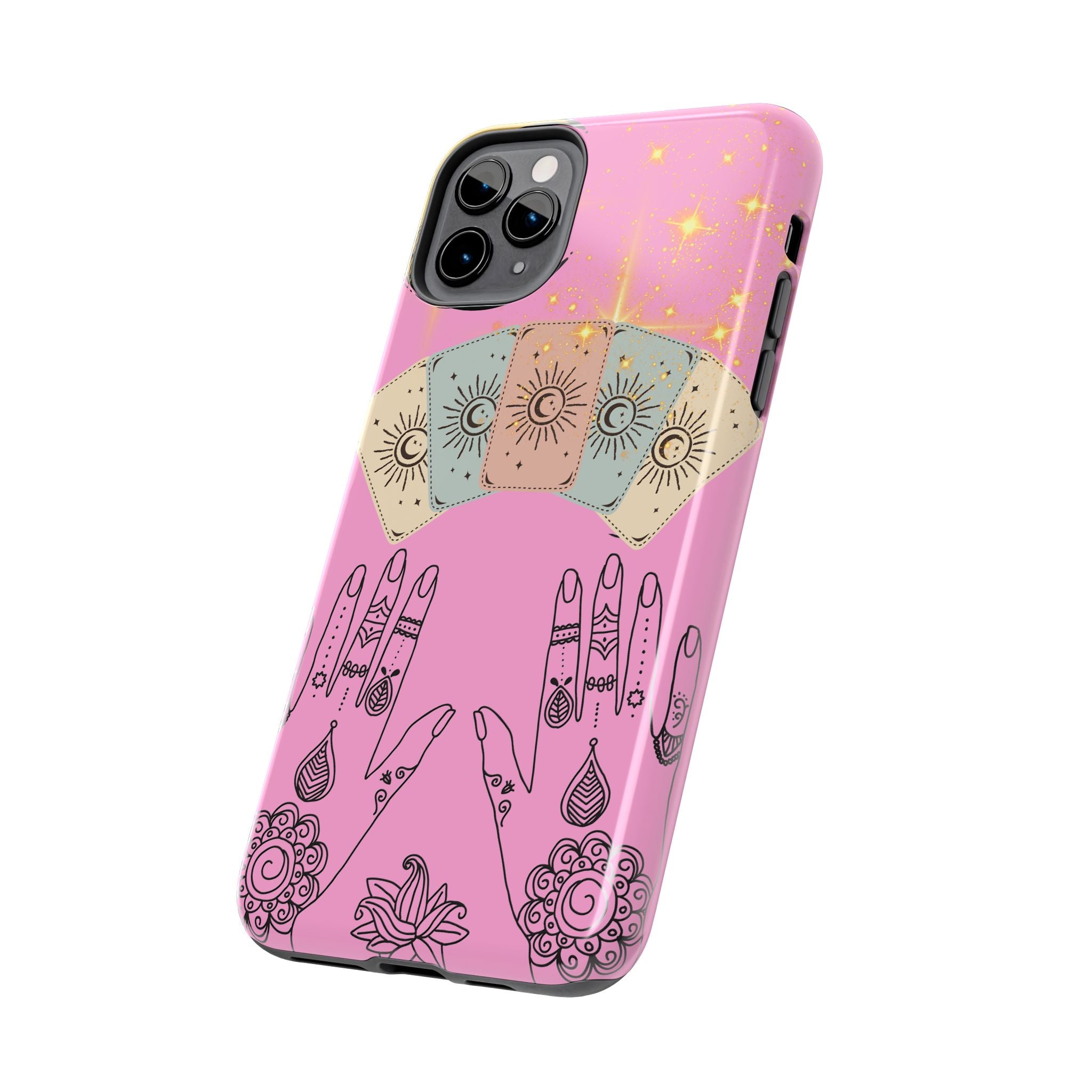 60s–70s Mystical Tarot Henna Hands Phone Case 🔮📱