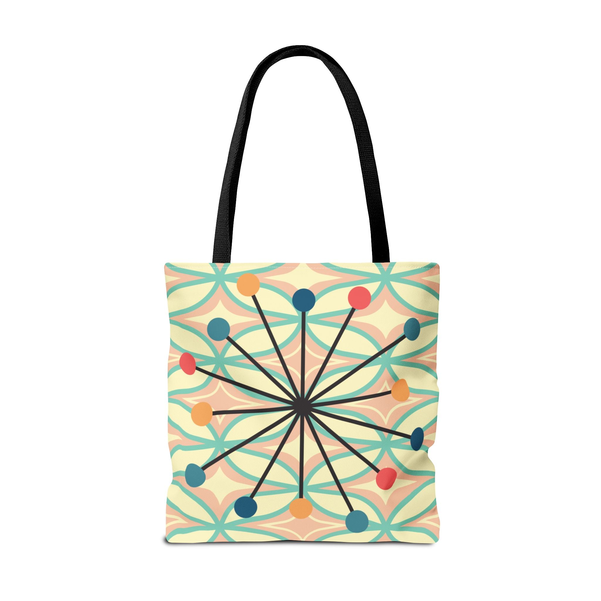 🐱 50s Retro Cat & Clock Tote Bag