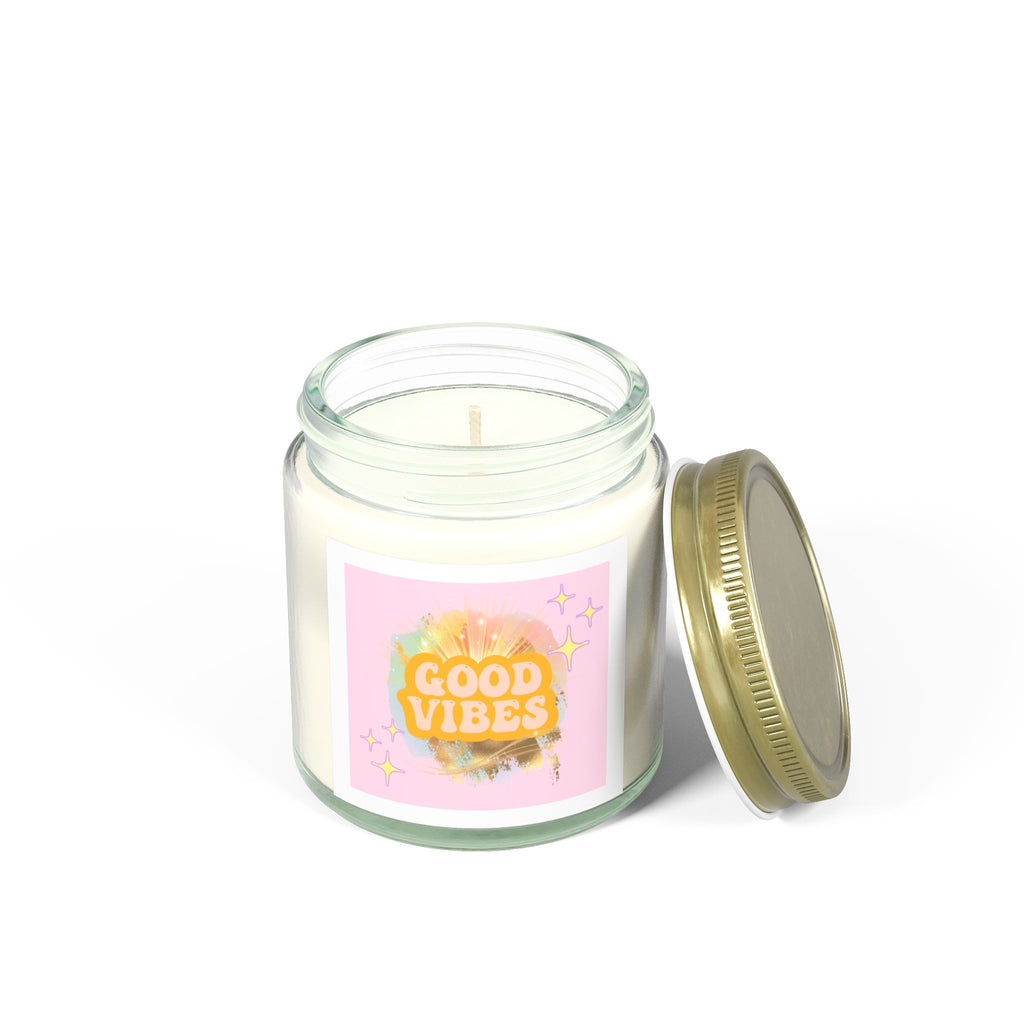 60s–70s Good Vibes Candle ☮️🕯️