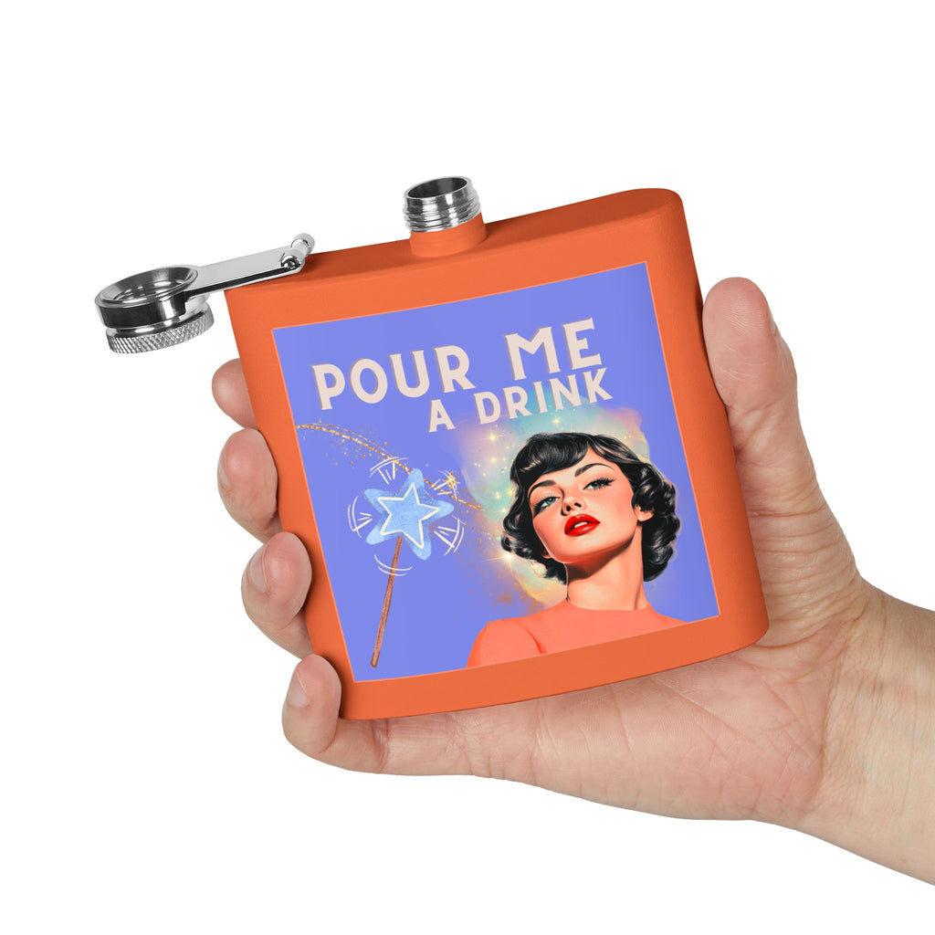 Pour Me a Drink – Retro Woman Magical Wand Flask
