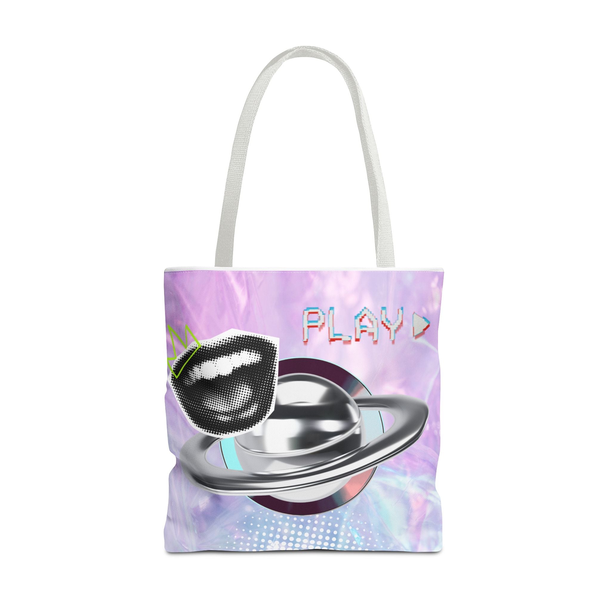 🪐💻 Y2K Saturn Start Button Tote Bag ✨🌈
