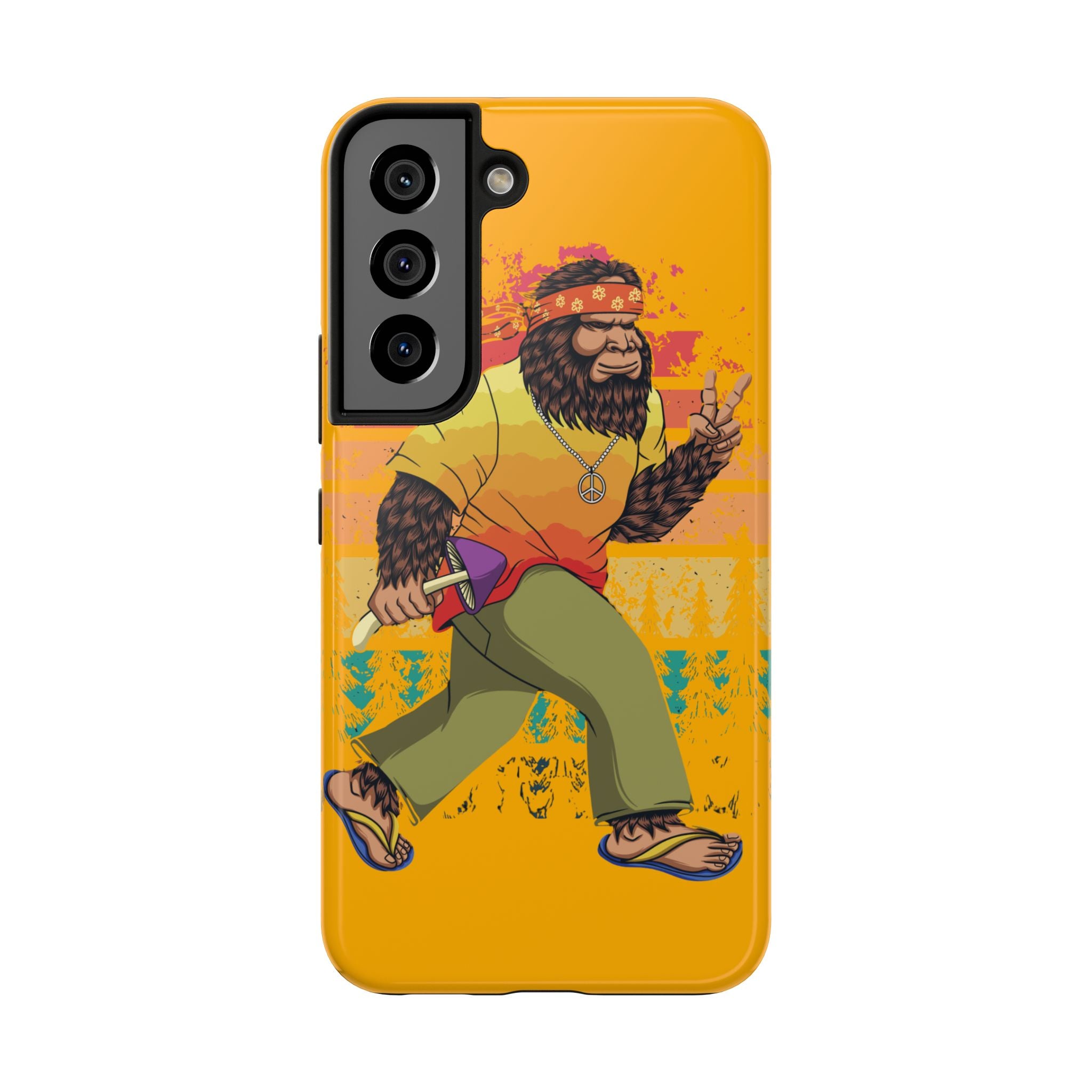 70s Bigfoot Mushroom Hunting Peace Phone Case 🍄✌️