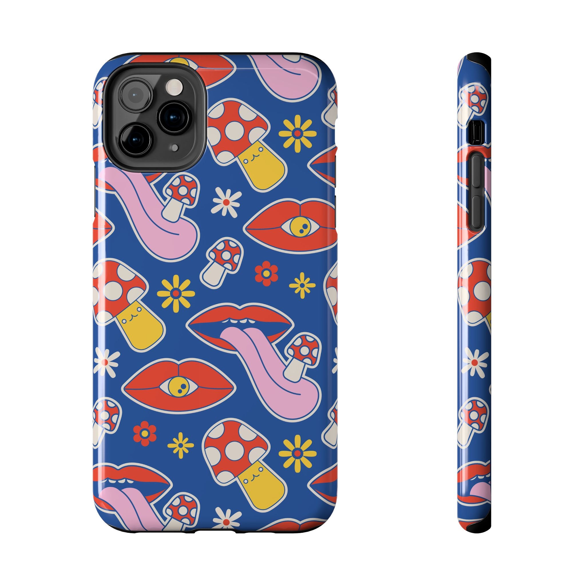 70s Lips Mushrooms Flower Power Phone Case 🌼💋🍄