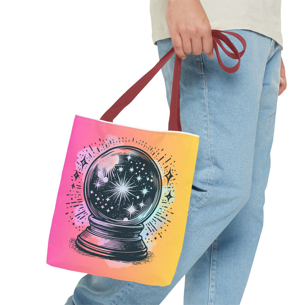 🔮✨ 70s Crystal Ball Mystical Tote Bag 🌼🌙