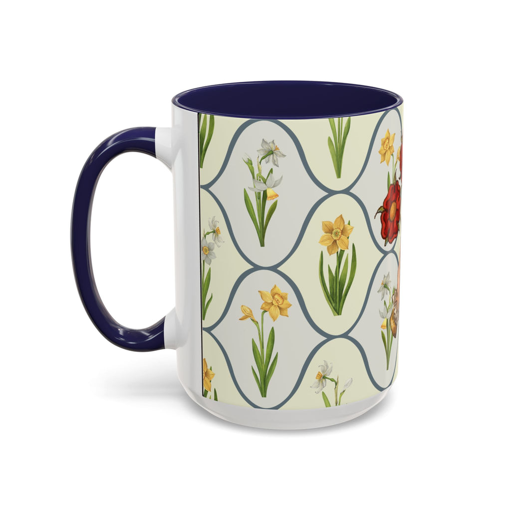 50s Floral Accent Coffee Mug