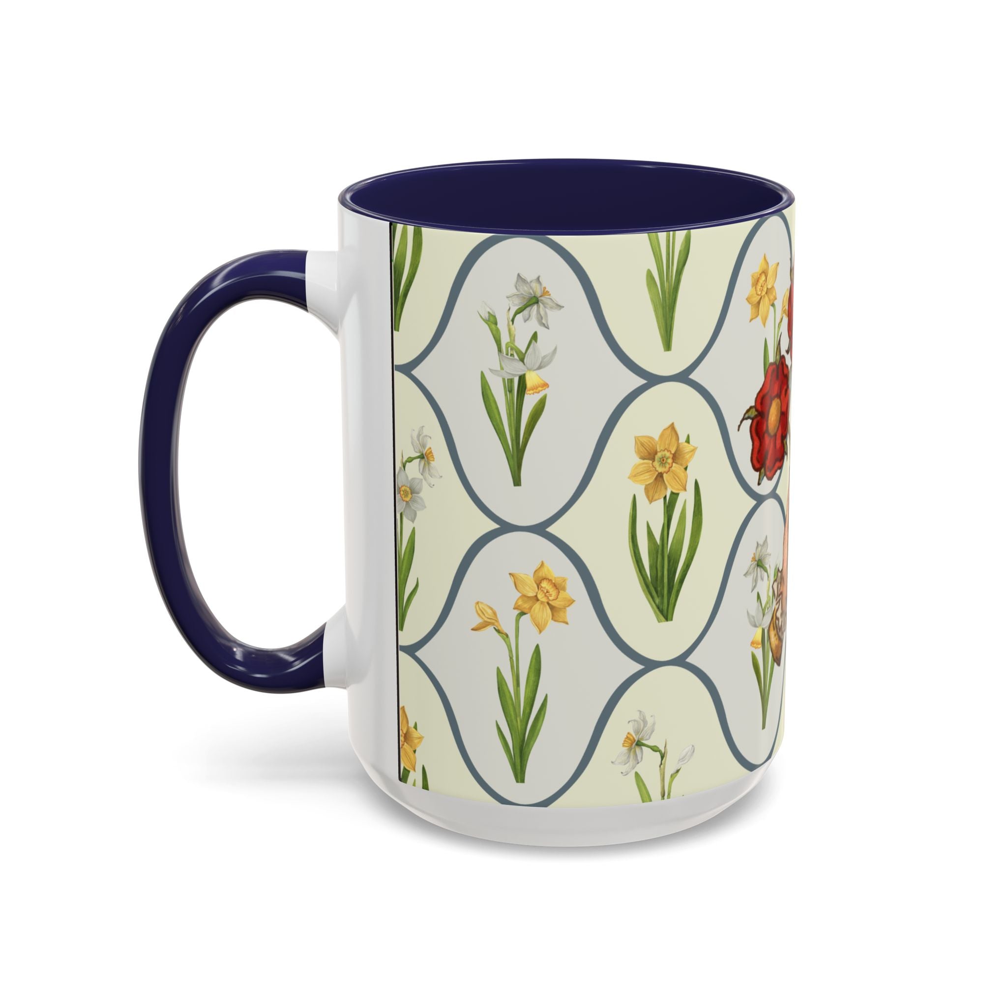 50s Floral Accent Coffee Mug